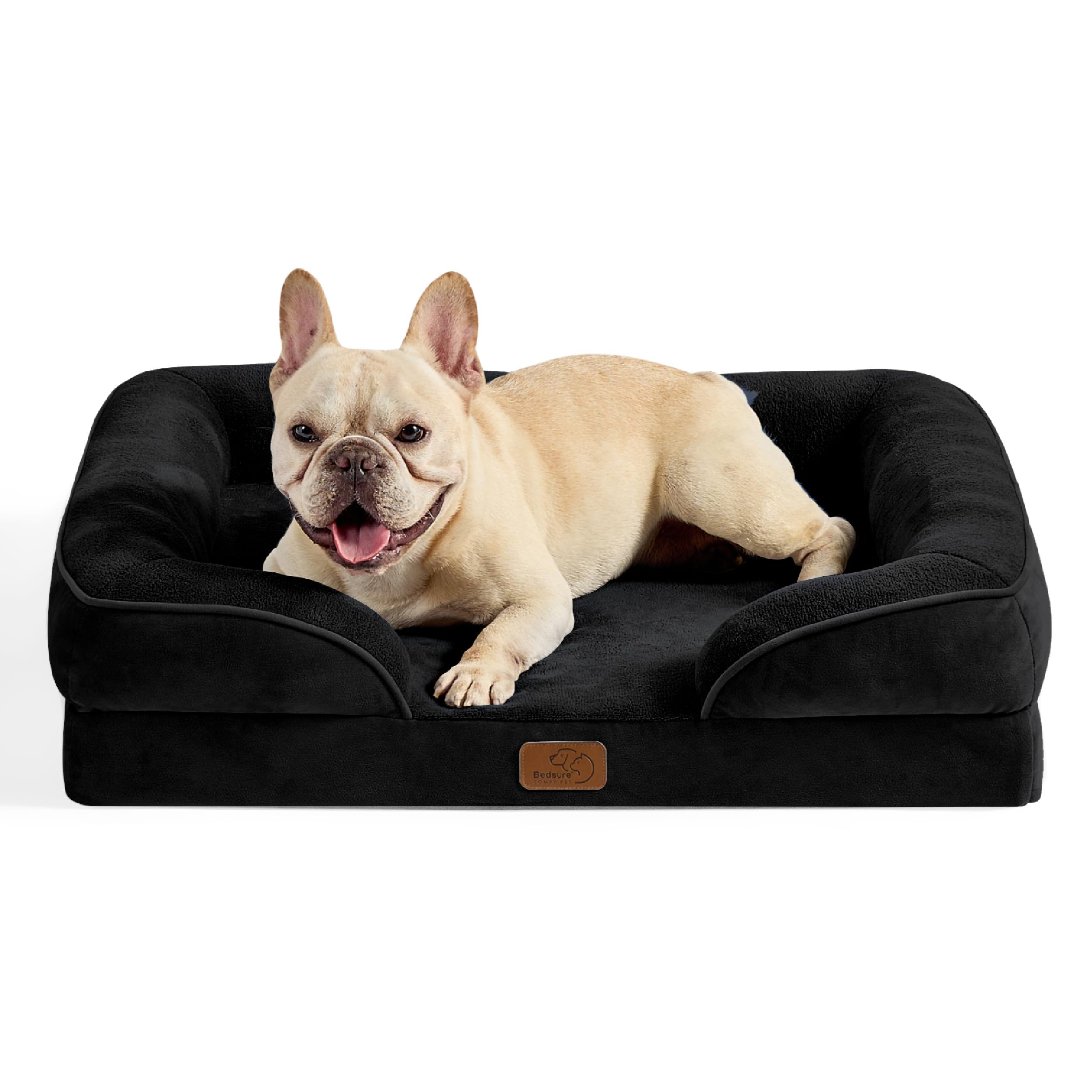 Bedsure cama ortopédica para perros, vista superior que favorece apoyo articular.