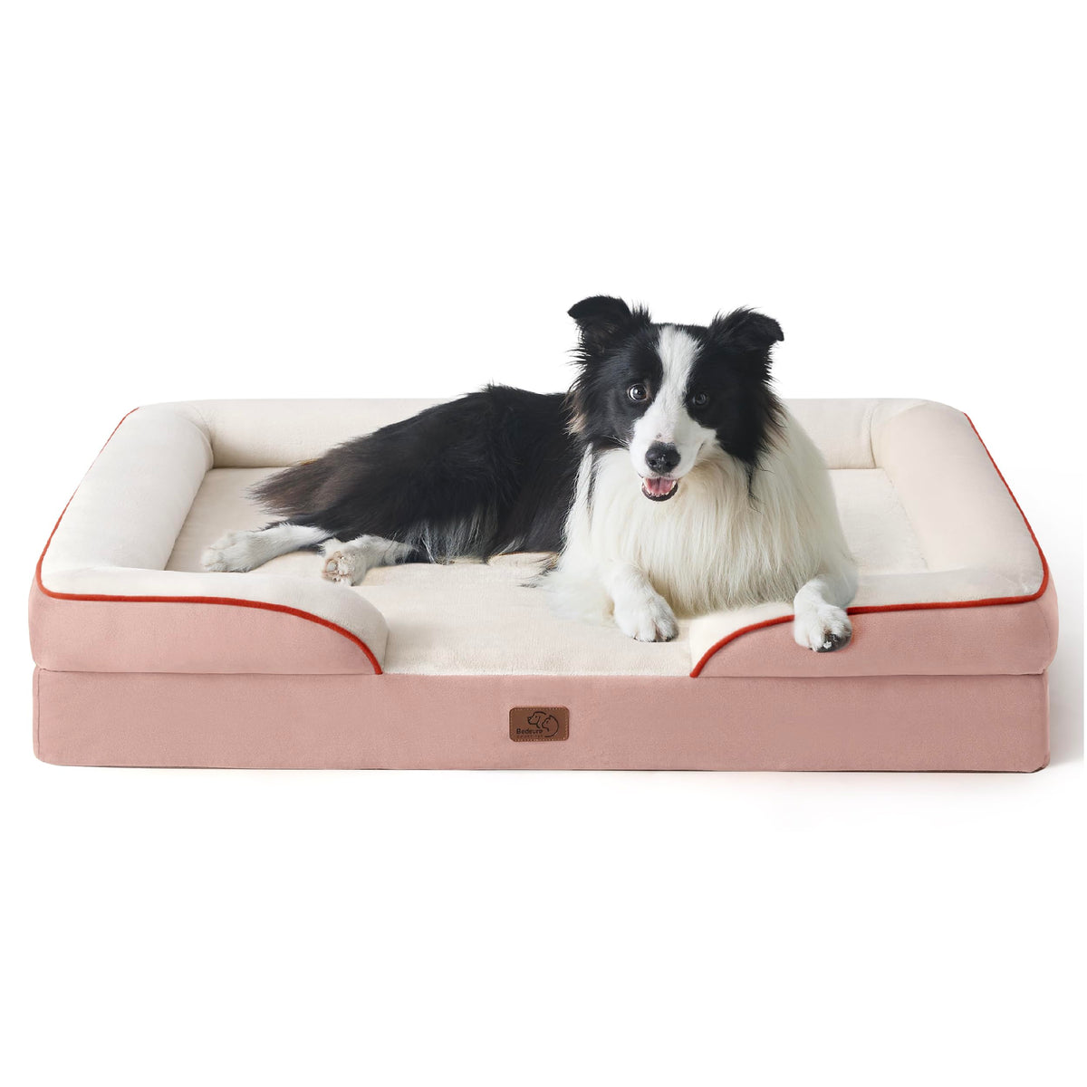 Bedsure cama ortopédica para perros grande, diseño tapizado para descanso profundo y cómodo.