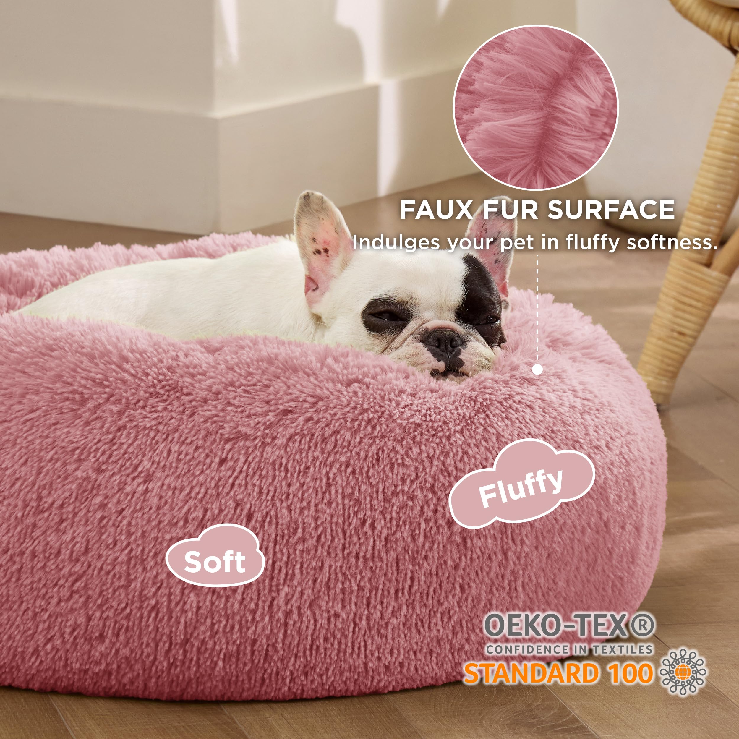 Bedsure cama para perro pequeño con borde alzado que brinda soporte para la cabeza