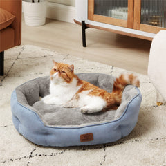 Bedsure cama para perros pequeños bolsters redondo, apoyo para cabeza y cuello.