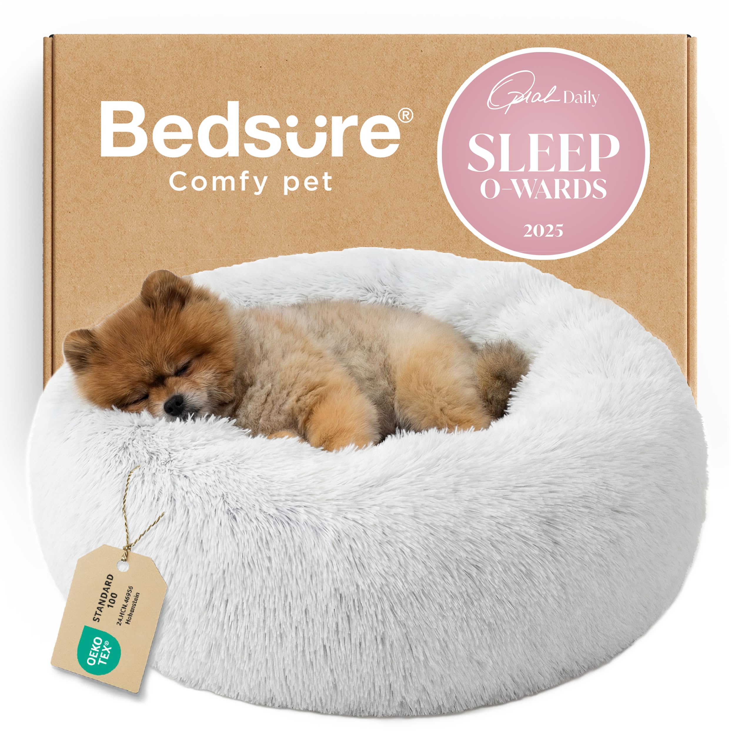 Bedsure cama para perro pequeño en forma de rosquilla, descanso cómodo y abrazado