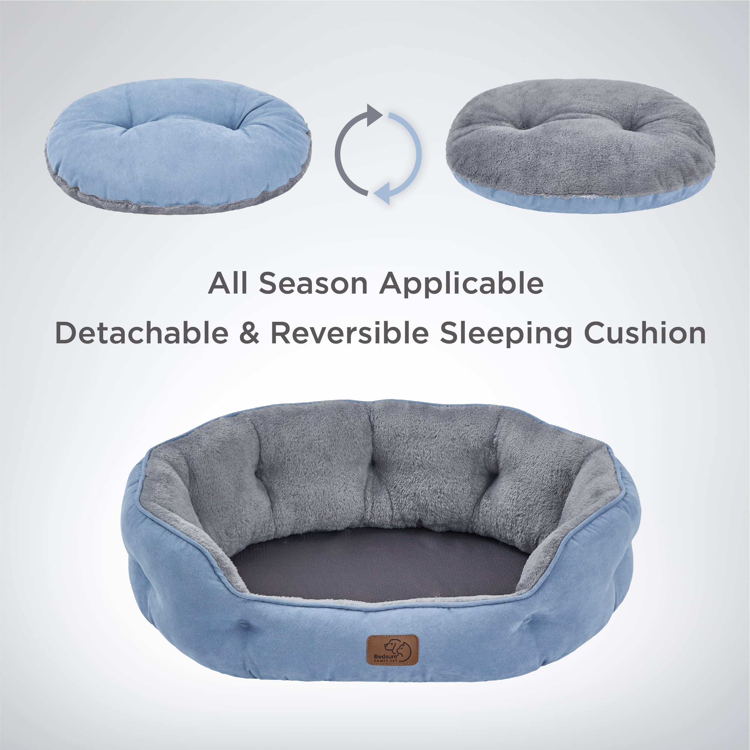 Bedsure cama para perros pequeños funda lavable a máquina para limpieza fácil.