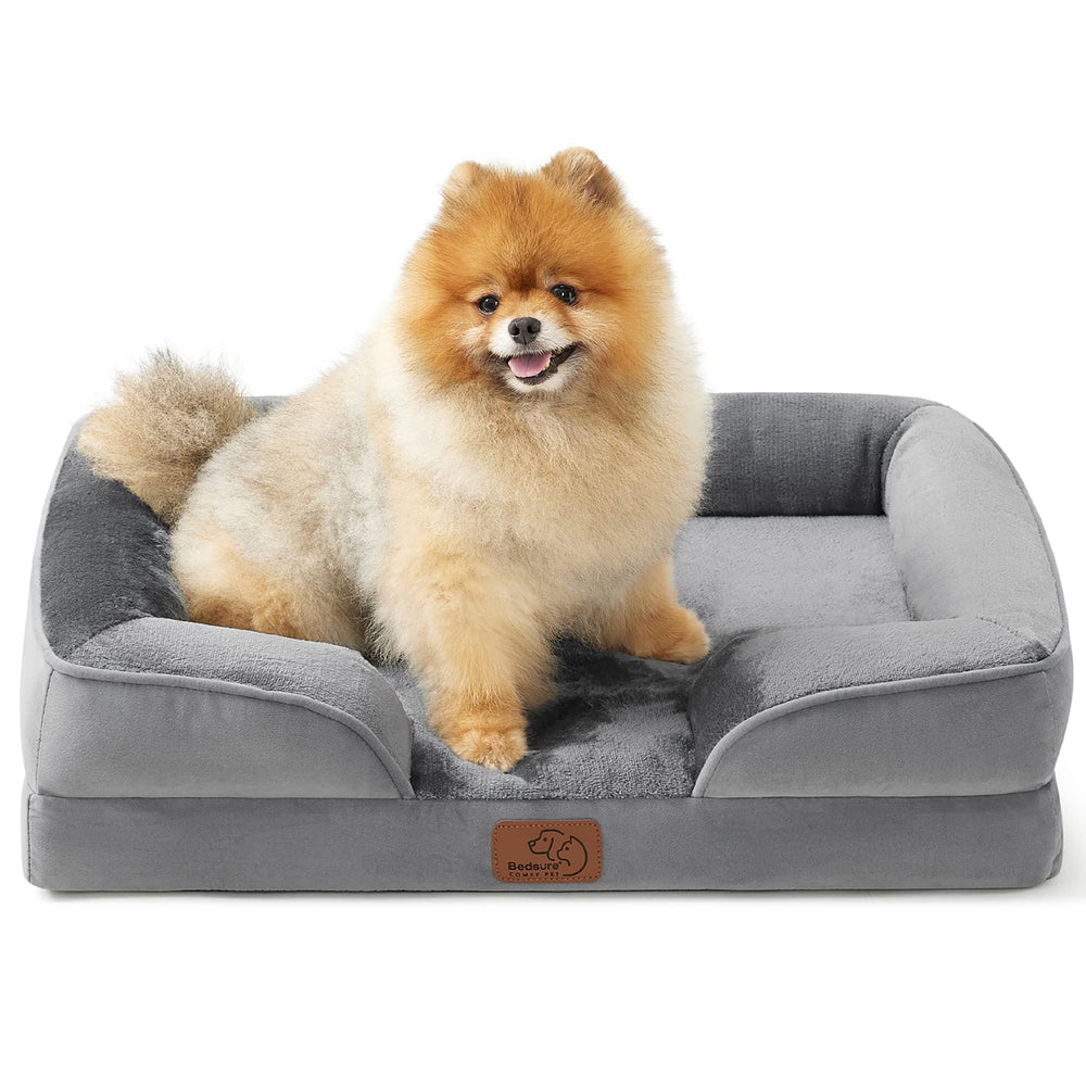 Bedsure cama ortopédica para perros pequeños, vista lateral, apoyo cómodo para descansar