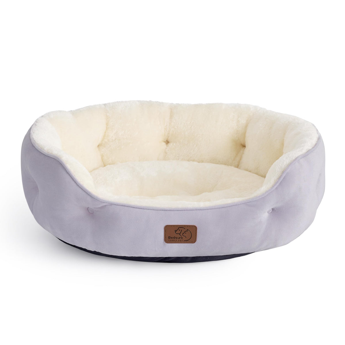 Bedsure cama para perros pequeños redonda con sherpa; descanso suave para mimos