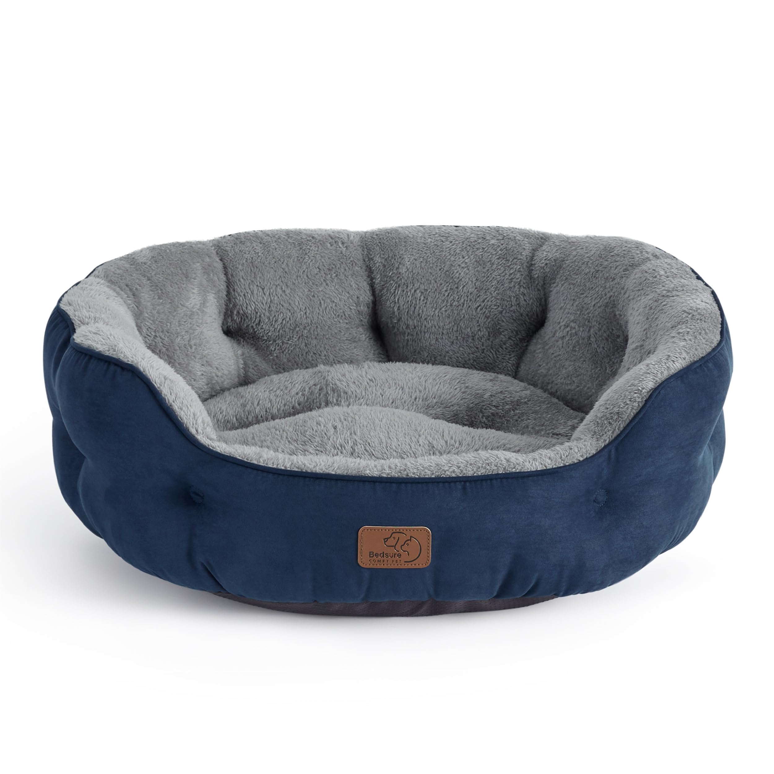 Bedsure cama perro pequeño redonda con sherpa suave para descansar.