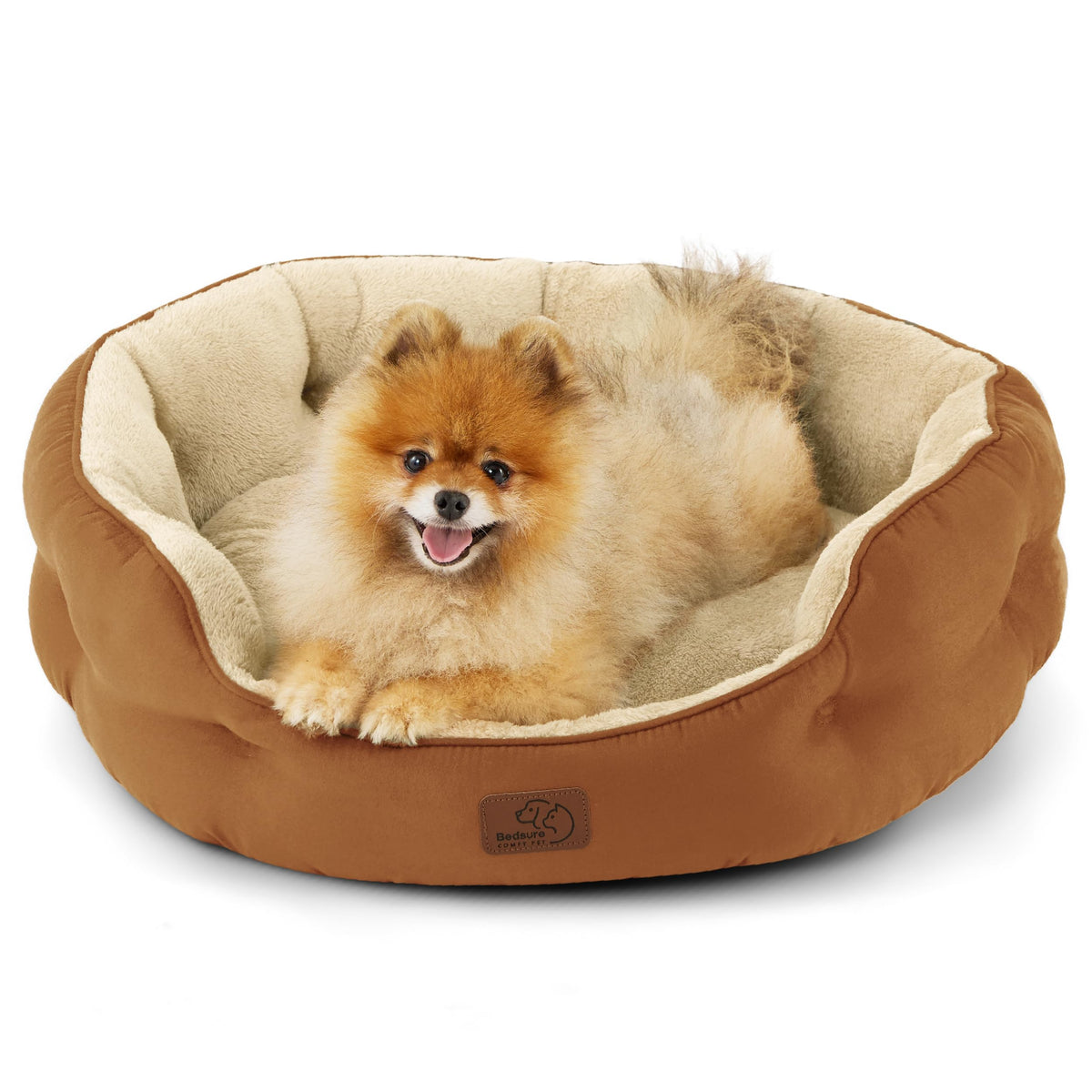 Bedsure cama para perro pequeño en terracota con descanso cómodo