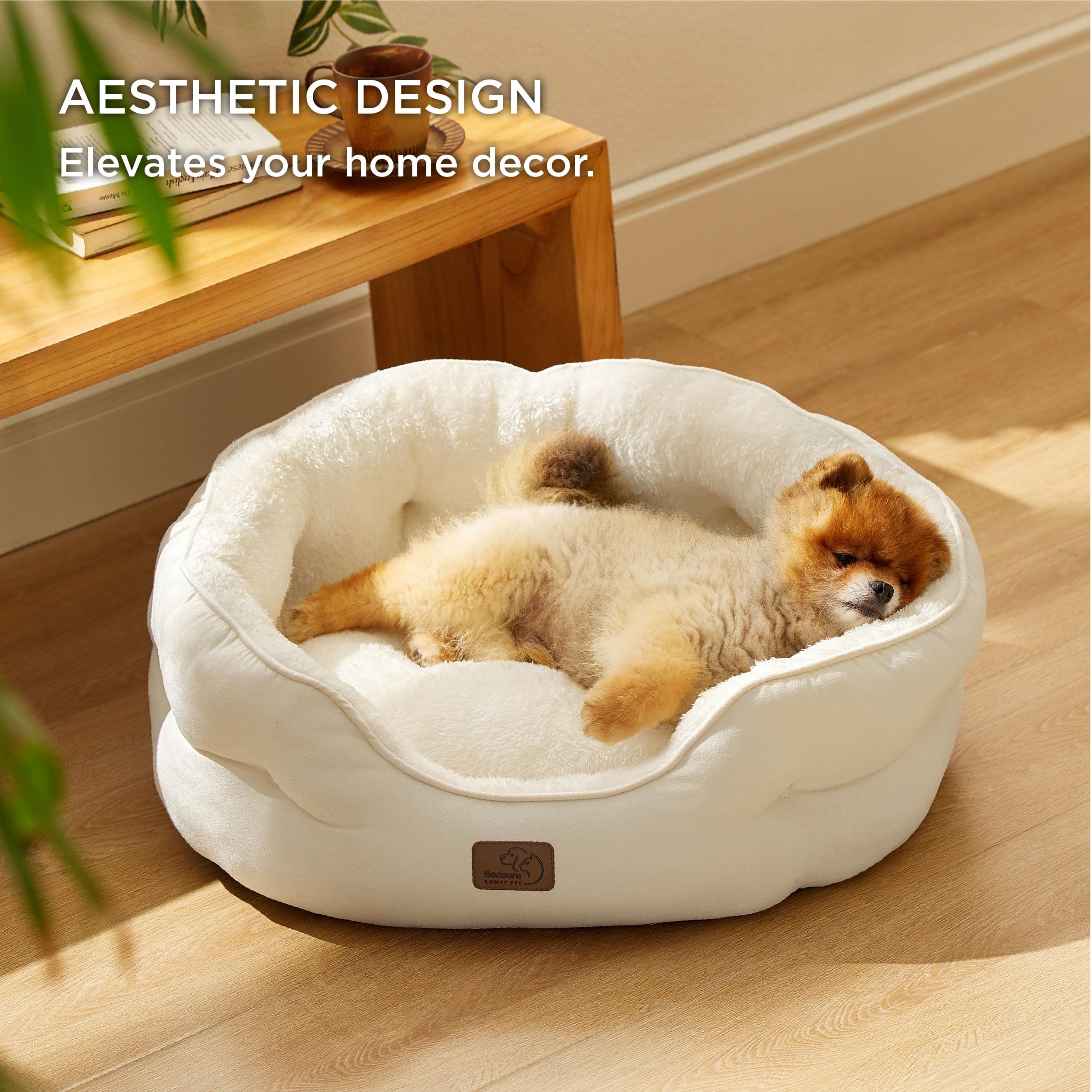 Bedsure cama para perro pequeño con relleno almohadón suave que mantiene su forma.