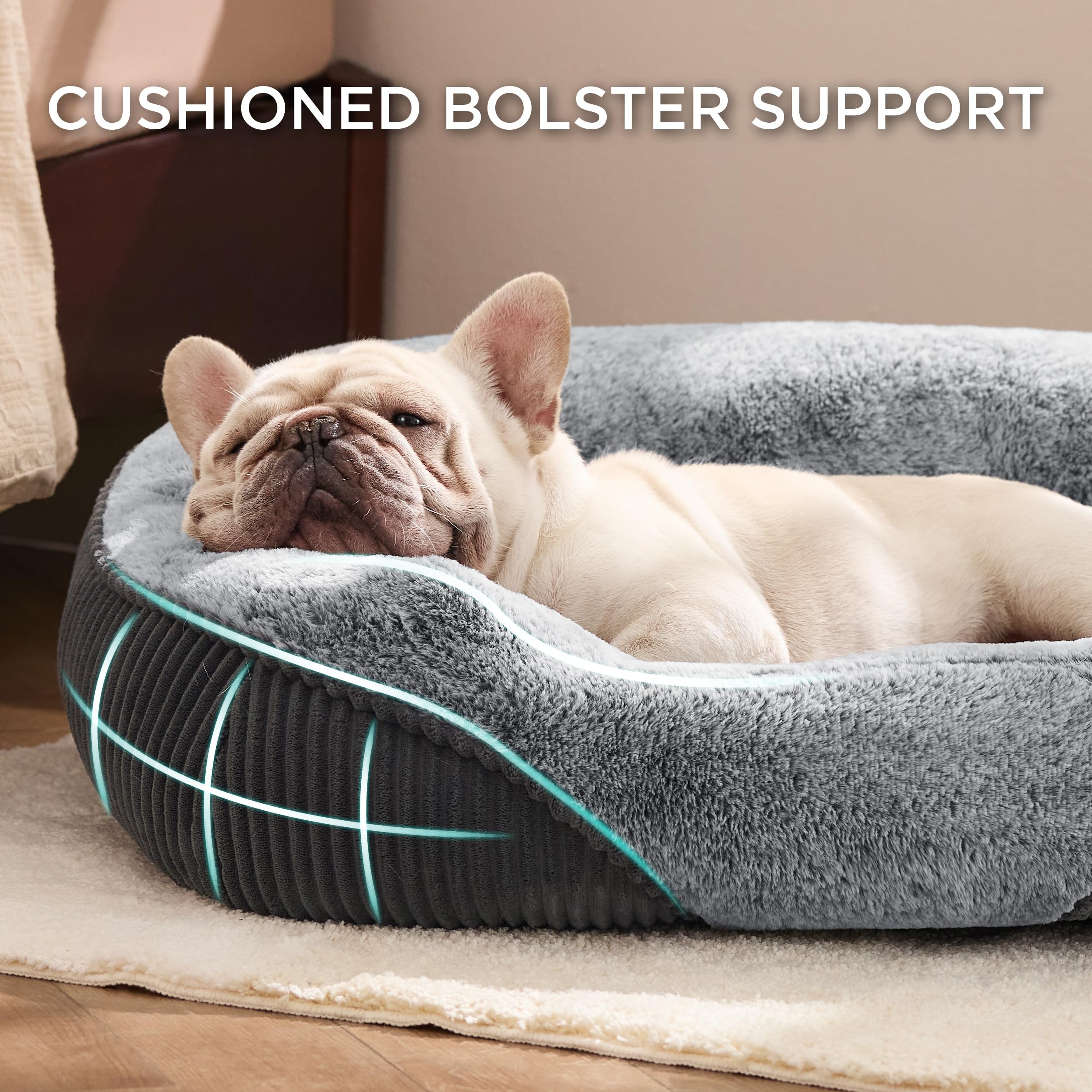 Bedsure cama para perro con felpa suave y acolchado cómodo para siestas largas
