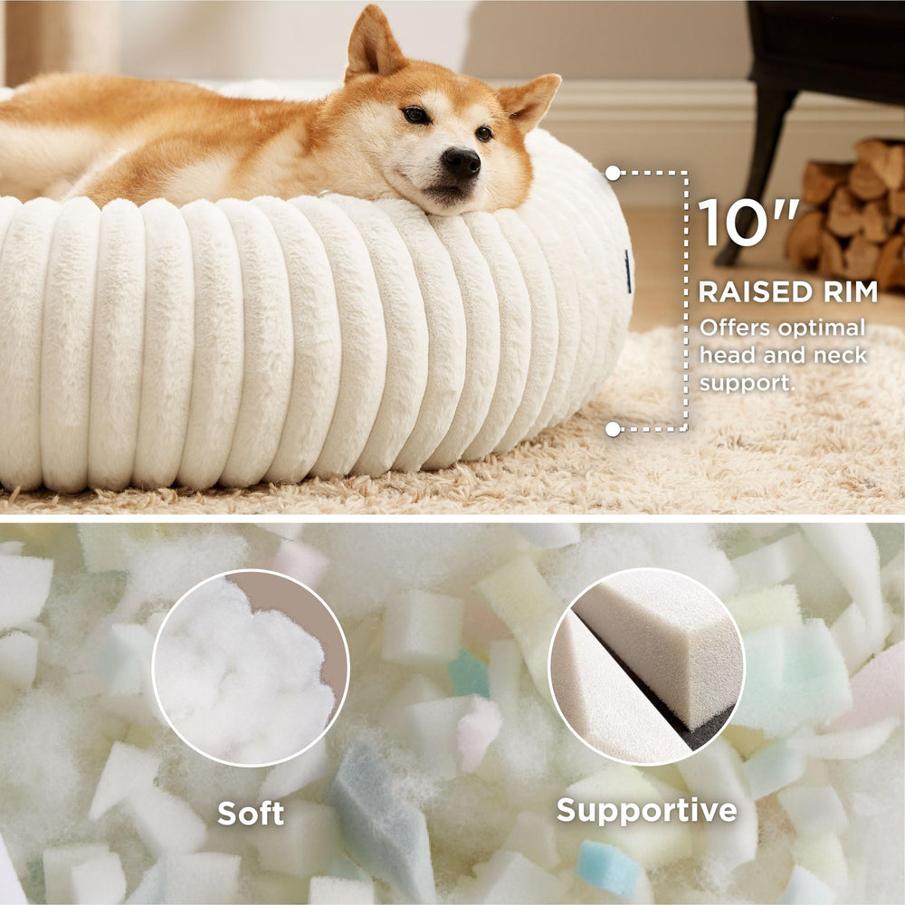 Bedsure cama para perros redonda con base antideslizante, evita deslizamientos durante el descanso