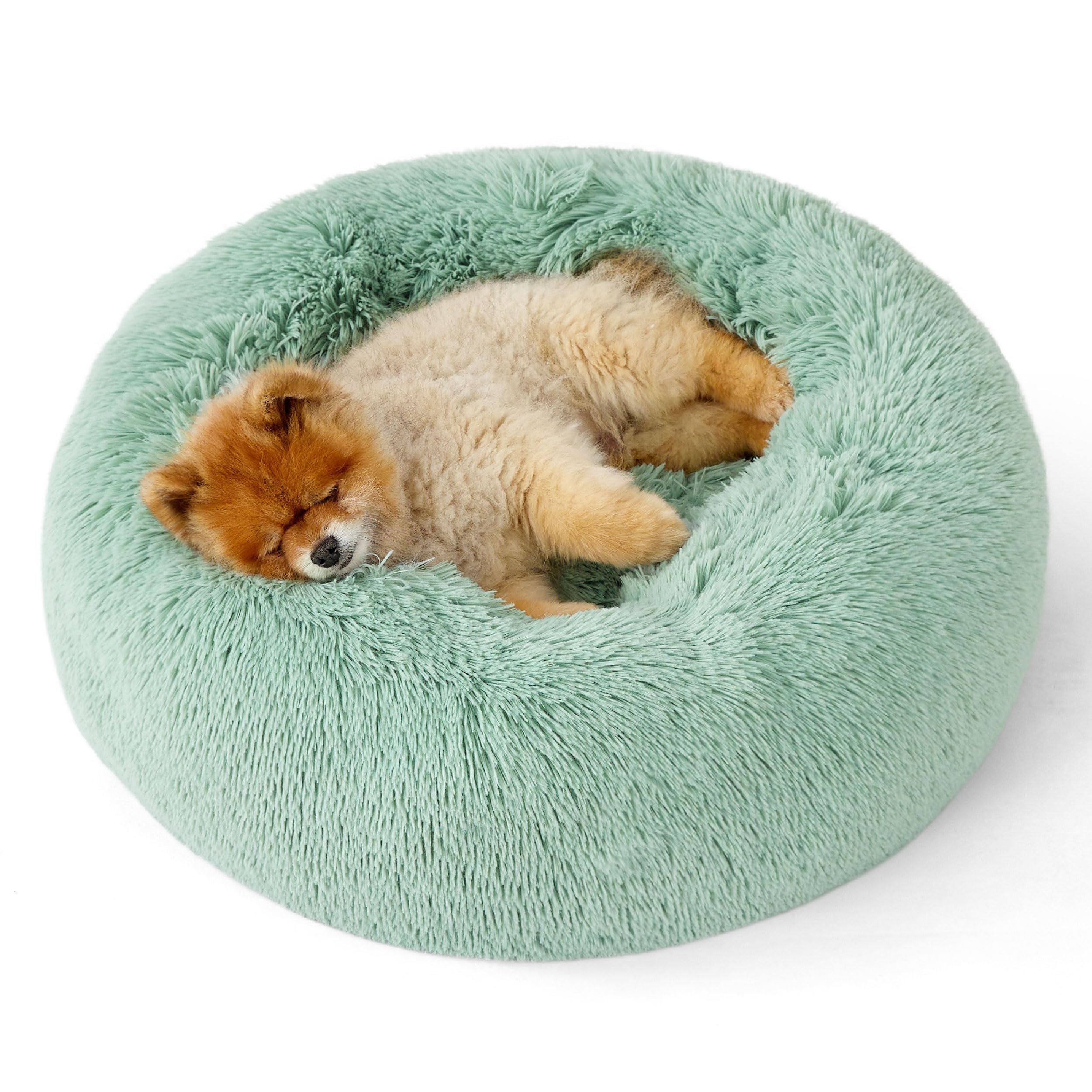 Bedsure cama rosquilla de 23 pulgadas para perros, descanso cómodo.