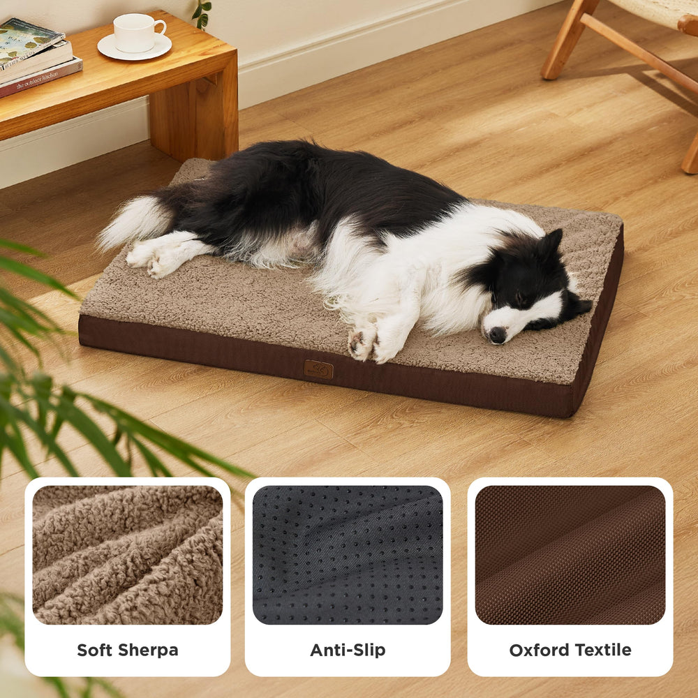 Bedsure cama para perros tamaño grande, ideal para mascotas pesadas.