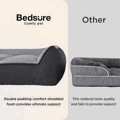 Bedsure cama ortopédica XL con suave sherpa, mantiene al perro cómodo y cálido.