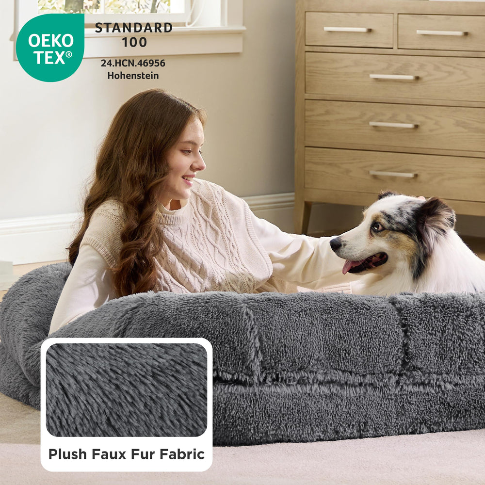 Bedsure cama plegable humano-perro base antideslizante mantiene la posición.