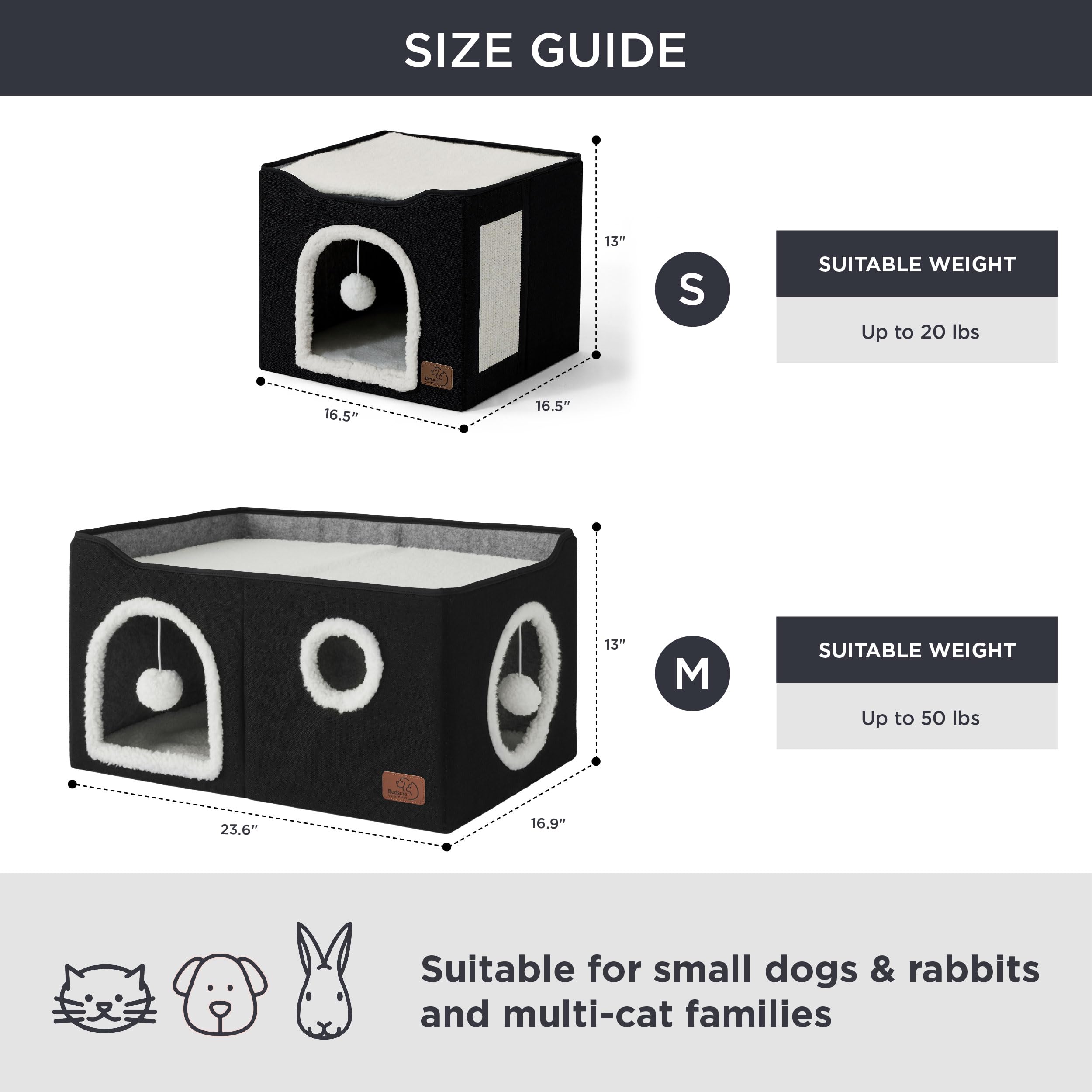 Bedsure casa cubo para gatos, montaje sencillo para guardado compacto