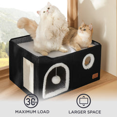 Bedsure casa cubo para gatos, rascador de sisal para afilar garras