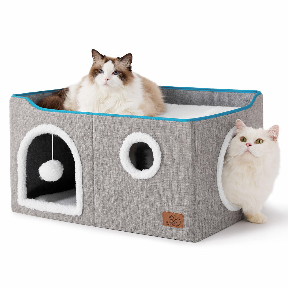 Bedsure: casa de gato amplia con refugio interior cómodo para varias mascotas