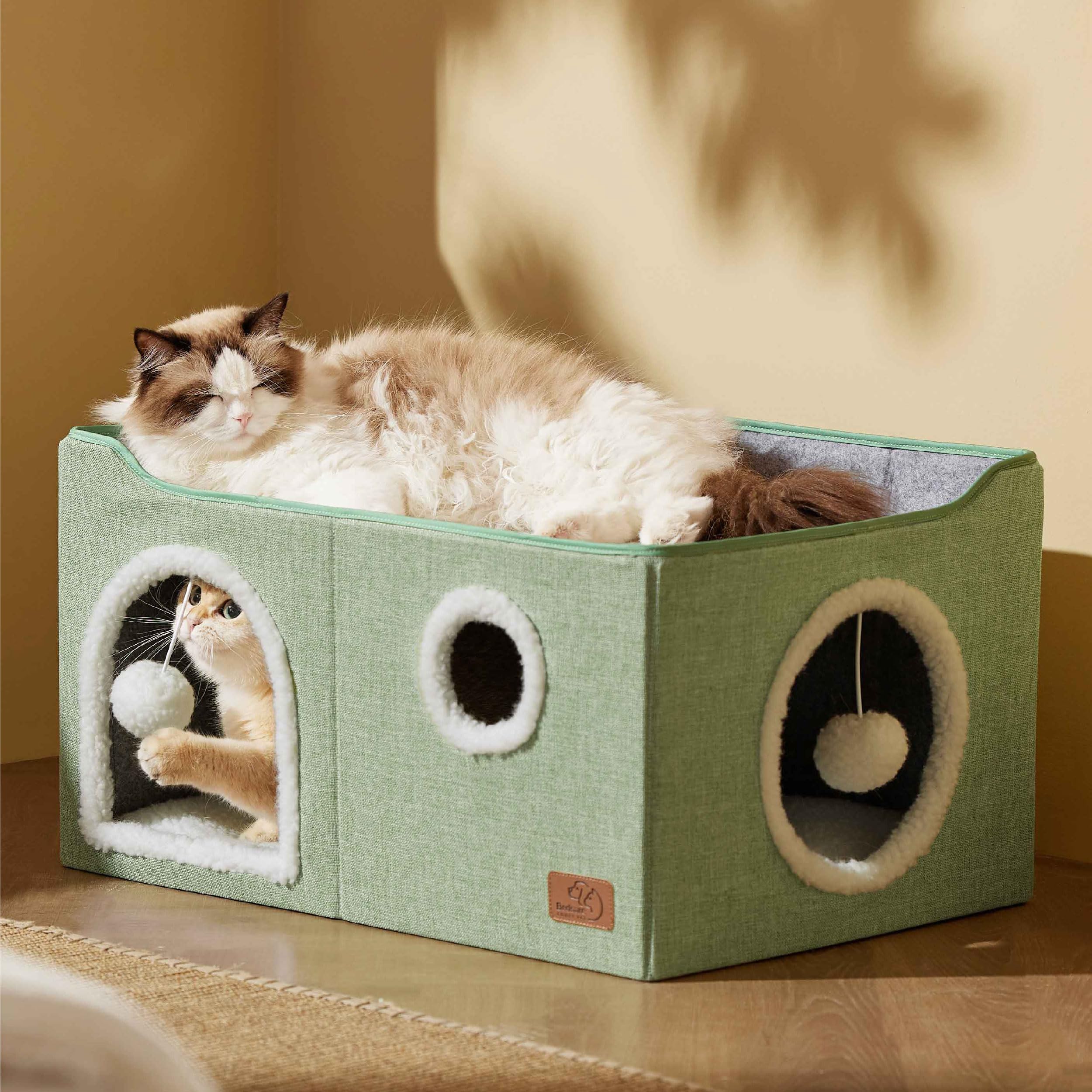 Bedsure casa-gato-cubo-extragrande estructura-plegable, almacenamiento práctico para casa pequeña.