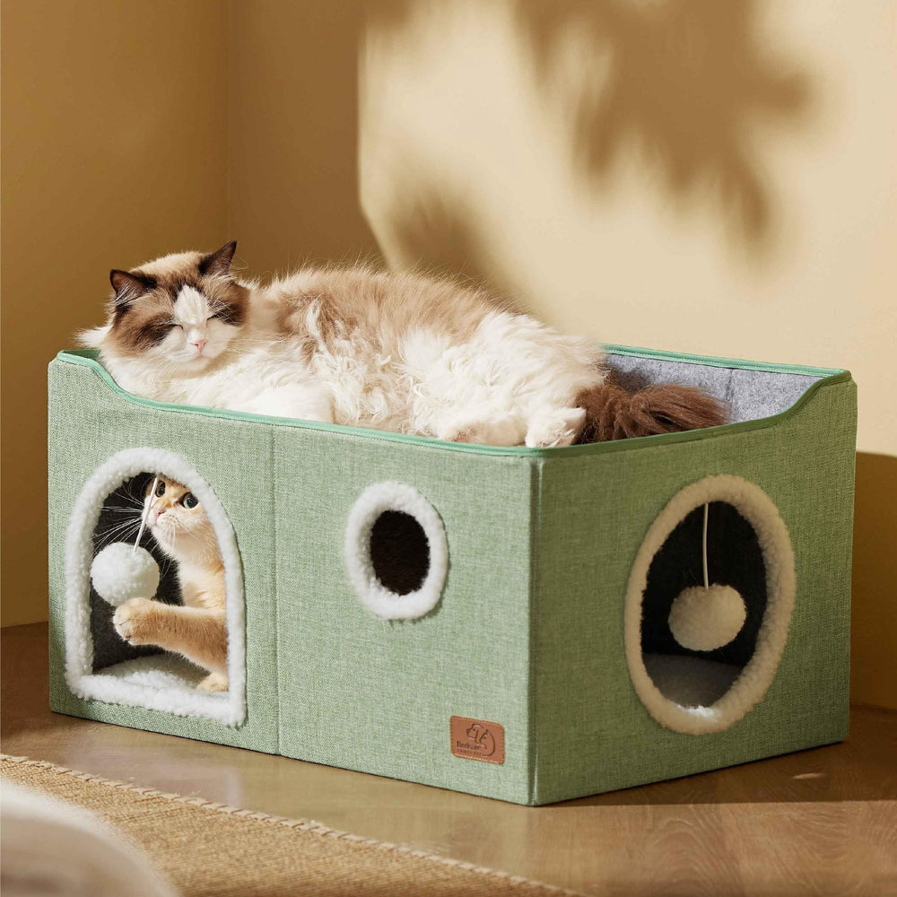 Bedsure casa-gato-cubo-extragrande estructura-plegable, almacenamiento práctico para casa pequeña.