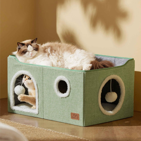 Bedsure casa-gato-cubo-extragrande estructura-plegable, almacenamiento práctico para casa pequeña.