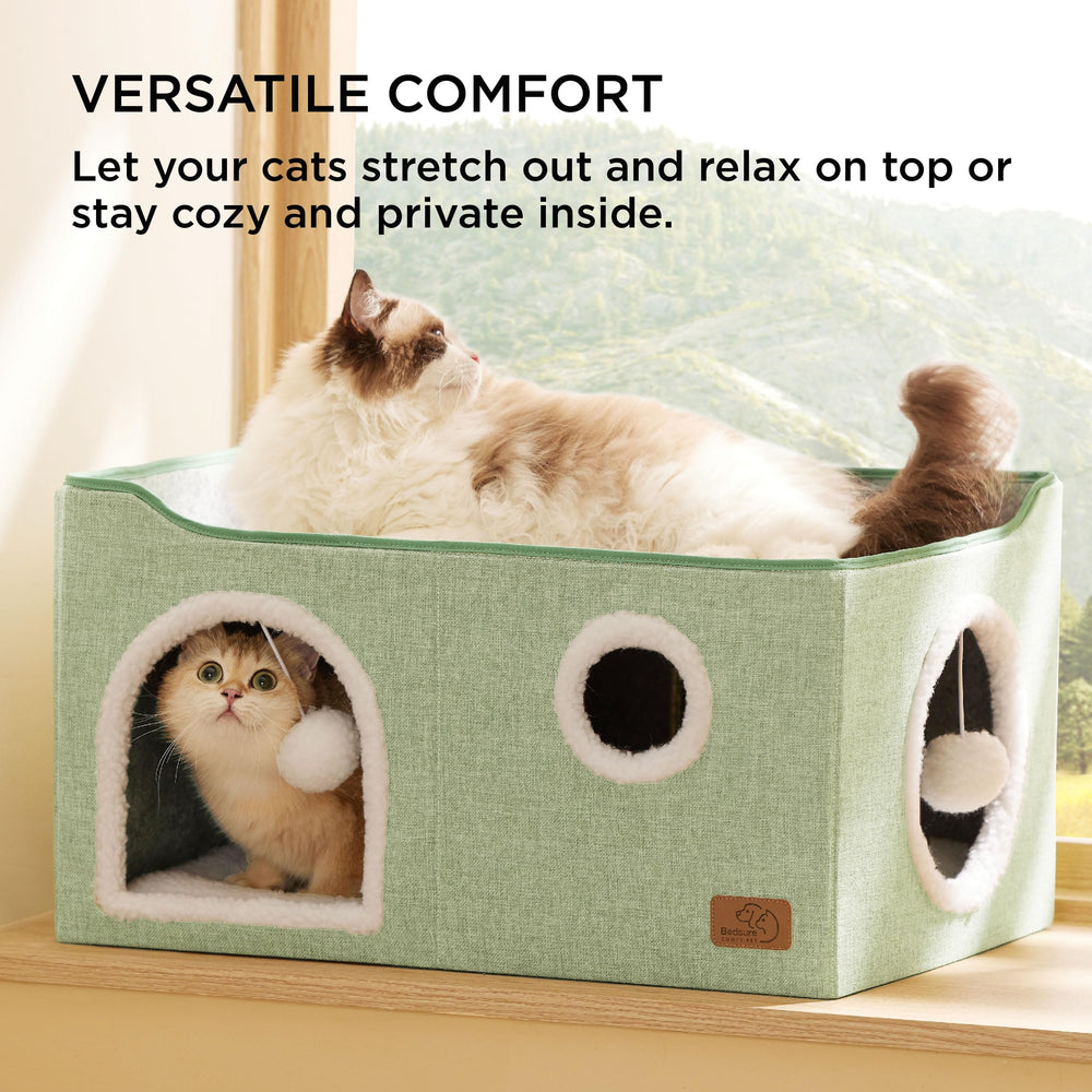 Bedsure casa-gato-cubo-extragrande plataforma-superior, espacio perfecto para siestas largas.