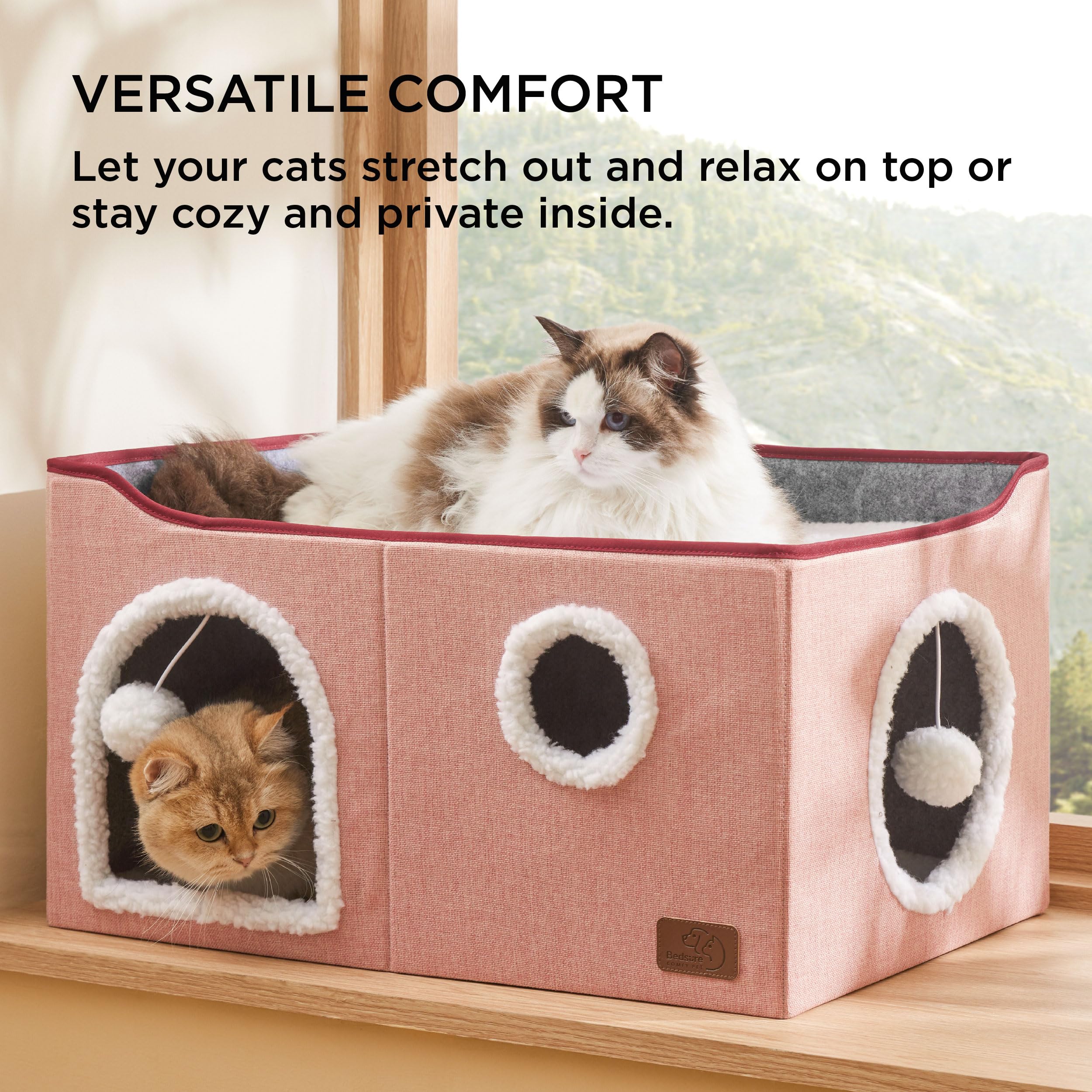 Bedsure casa gato plataforma superior: lugar ideal para siestas elevadas.