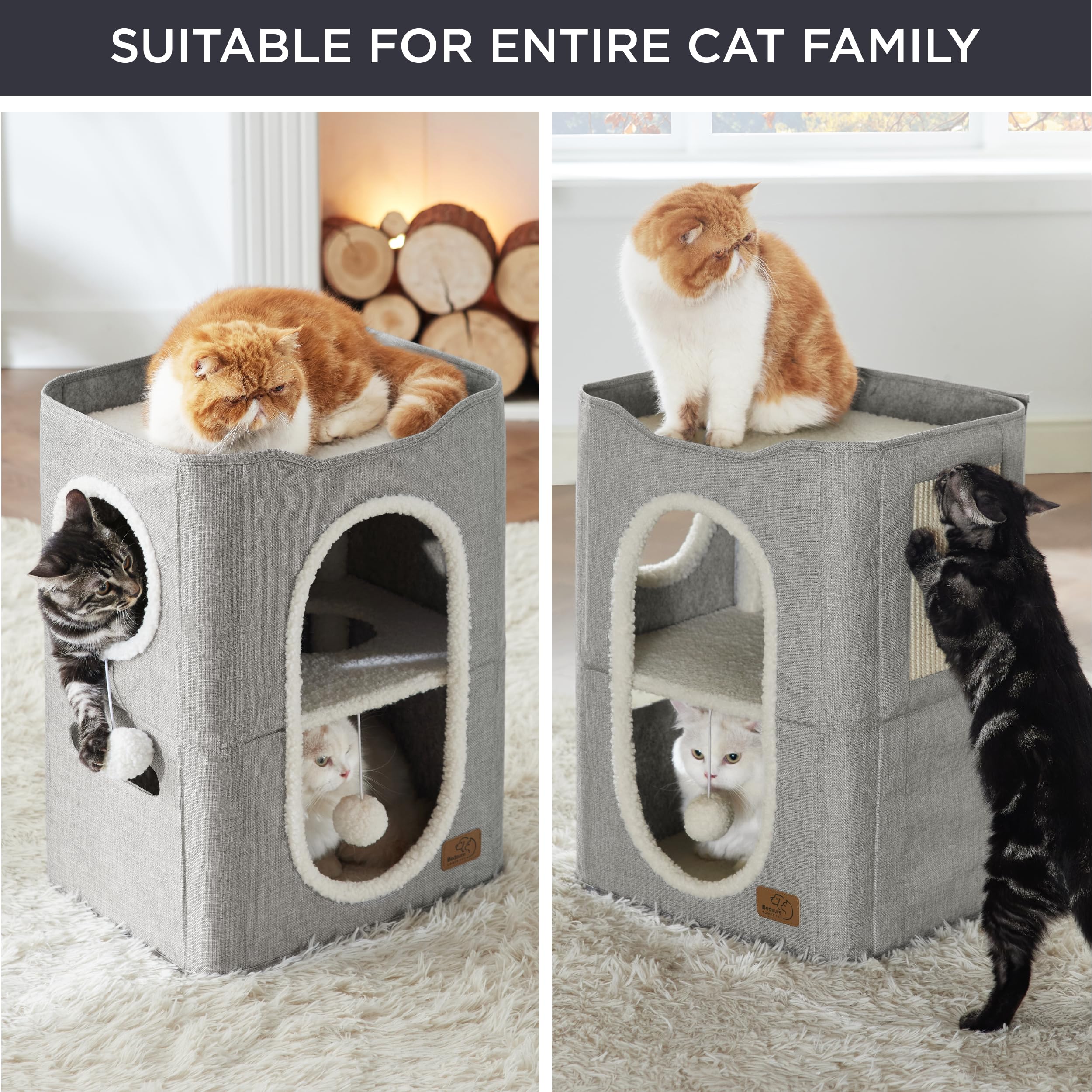 Bedsure casita interna para gato, privacidad y refugio acogedor