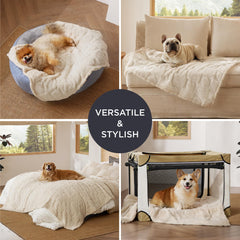Protección de muebles con cobija Bedsure para perro, manteniendo el salón limpio.