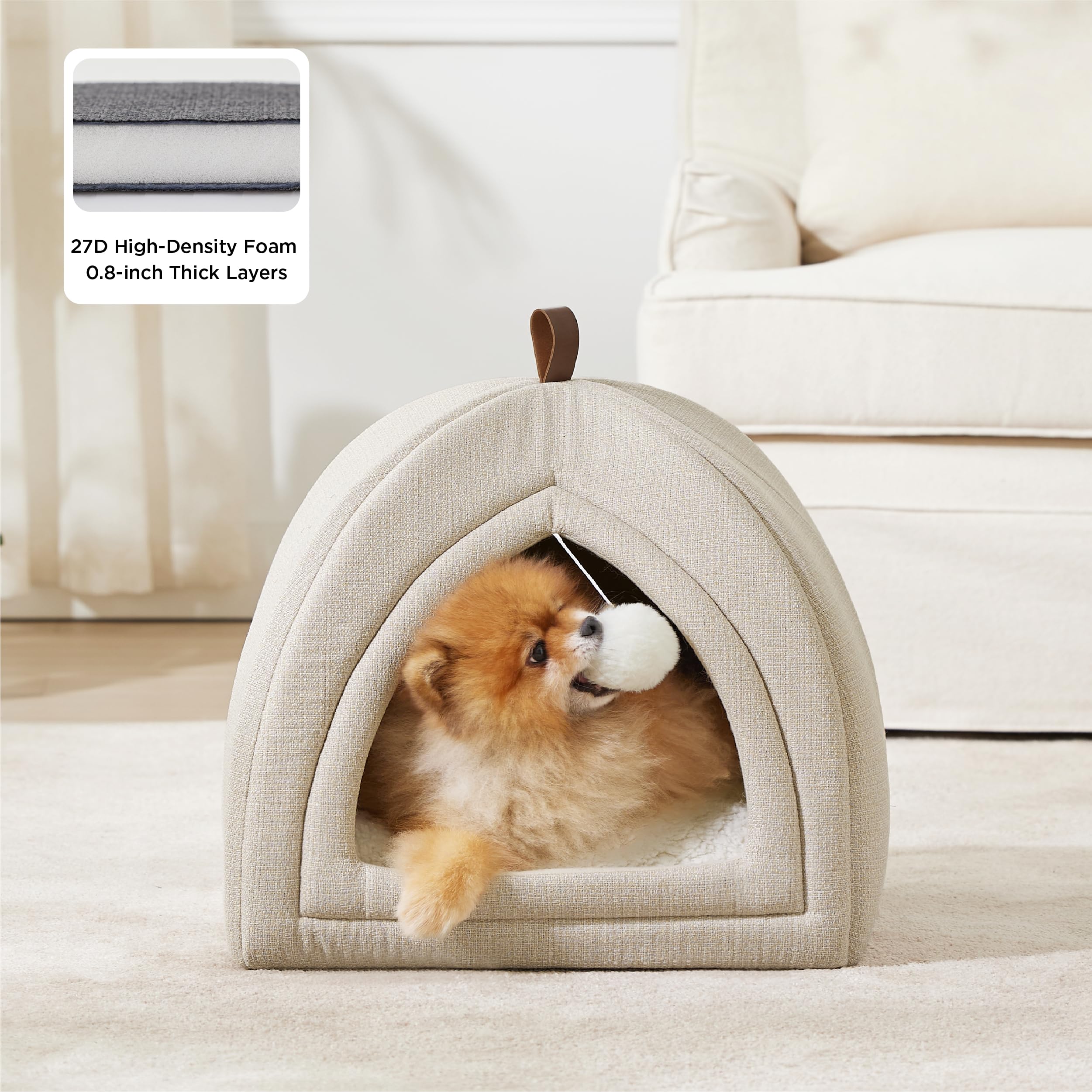 Bedsure cojín removible y lavable: cama suave y fácil de limpiar