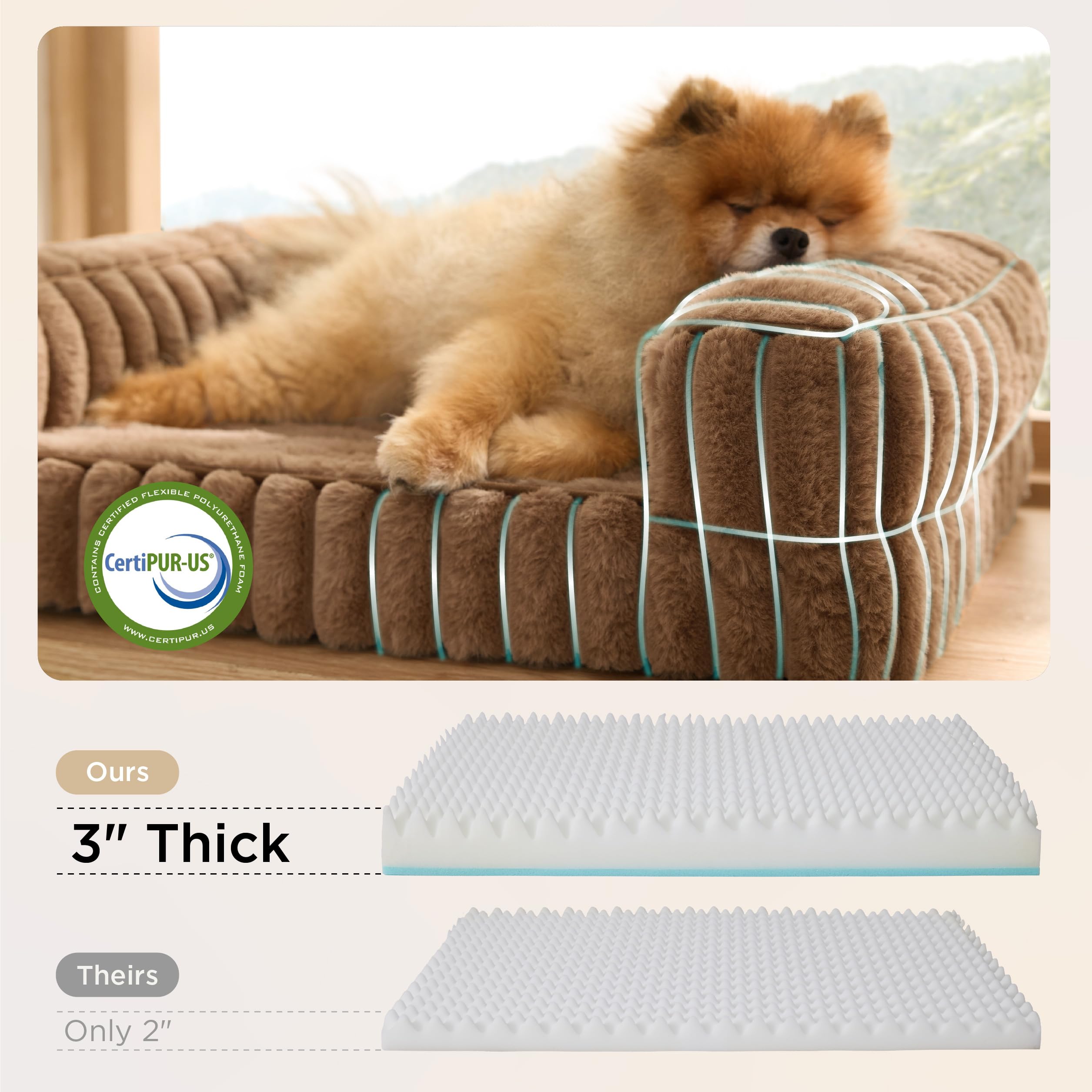 Bedsure colchon espuma panales para perro, distribucion uniforme del peso