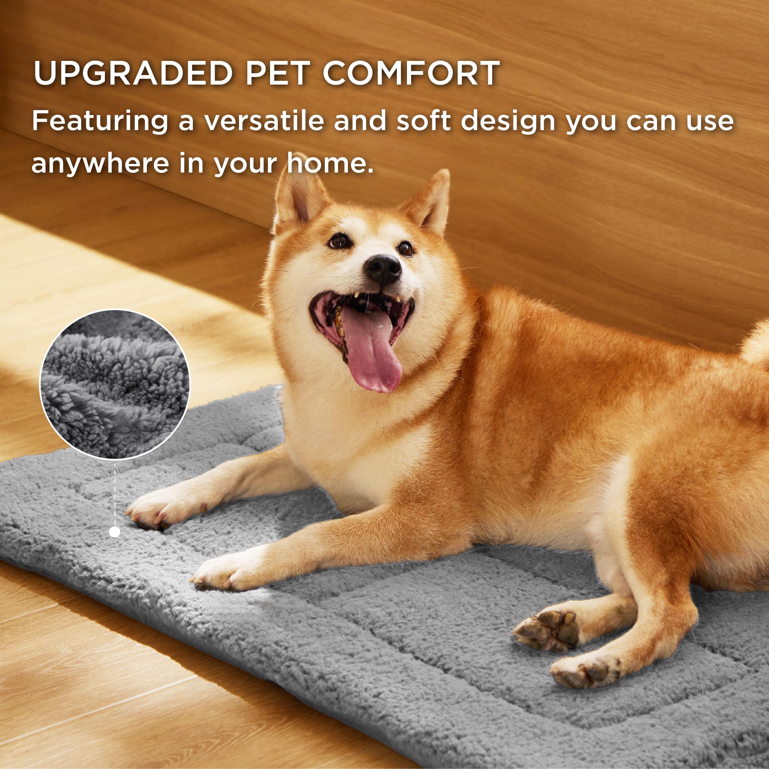Bedsure colchoneta para perro con espuma de alta densidad para soporte.