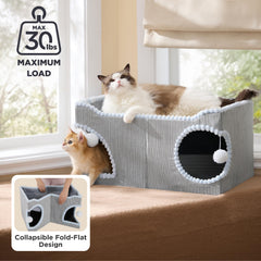 Bedsure cueva-gato 2en1 descanso-percha para juego y descanso.