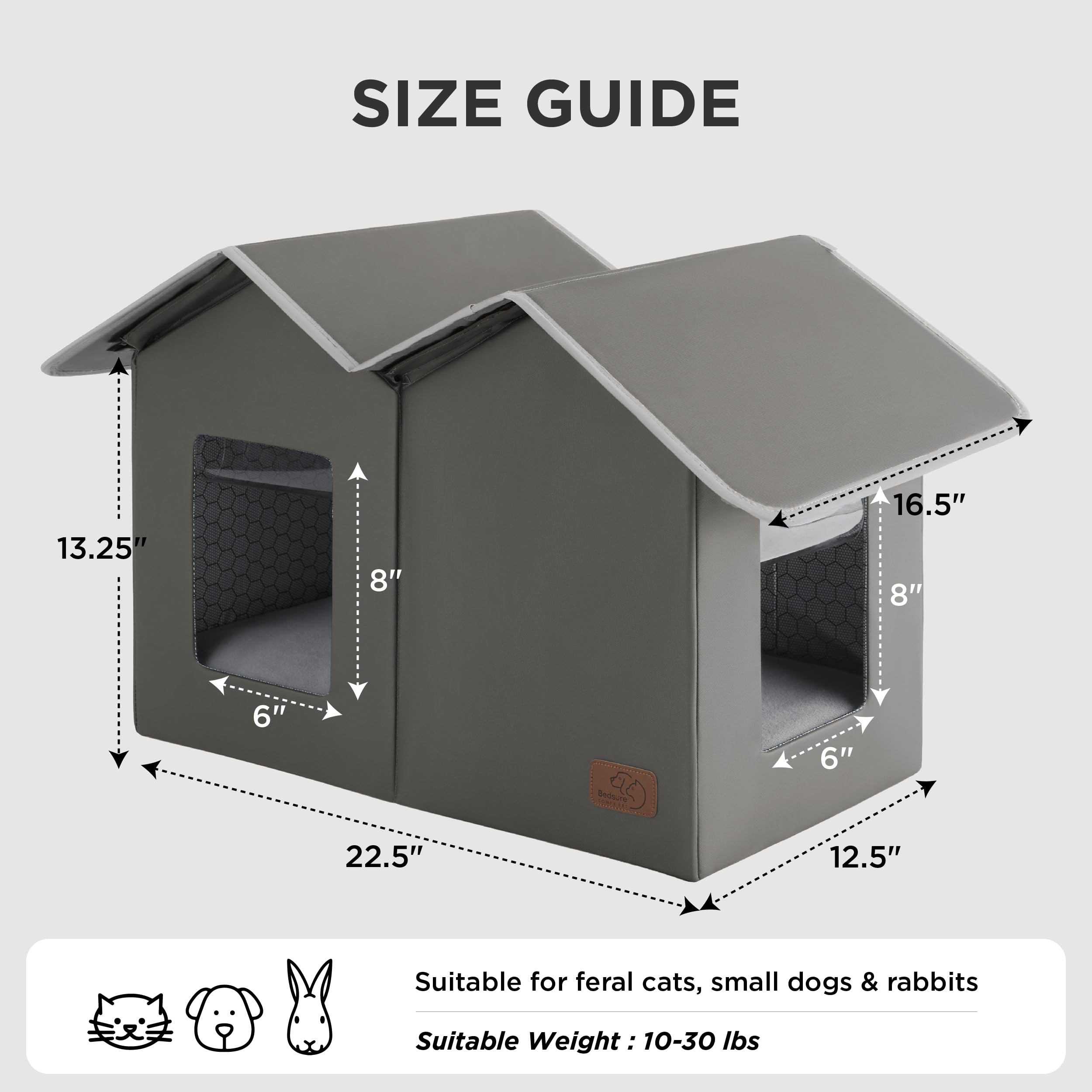 Bedsure dimensiones 22.5x12.5x13.25 pulgadas para un ajuste cómodo