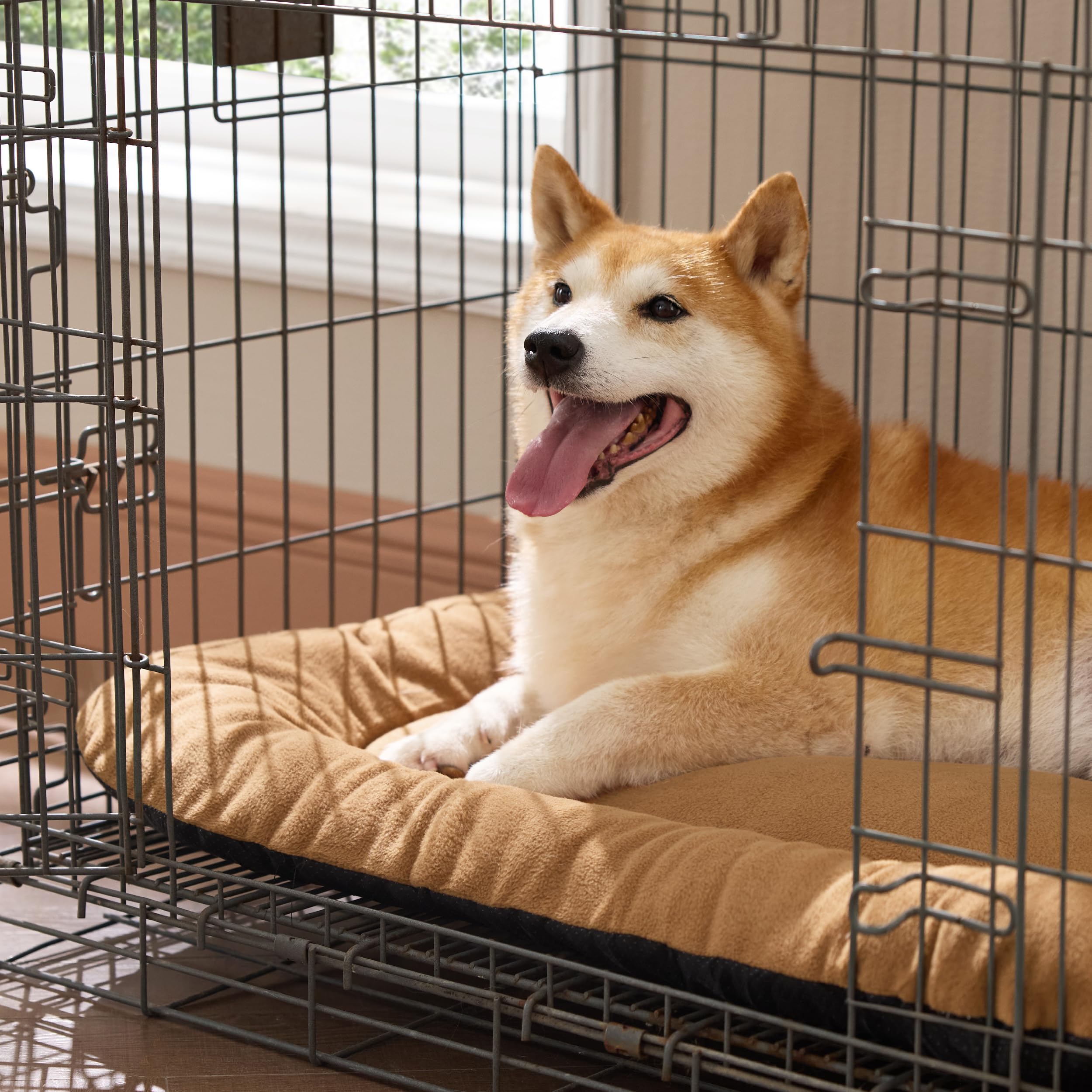Bedsure diseño de cama para perros grandes, descanso cómodo dentro de jaula.