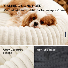 Bedsure Donut, tejido corduroy crema, funda duradera para juego y sueño