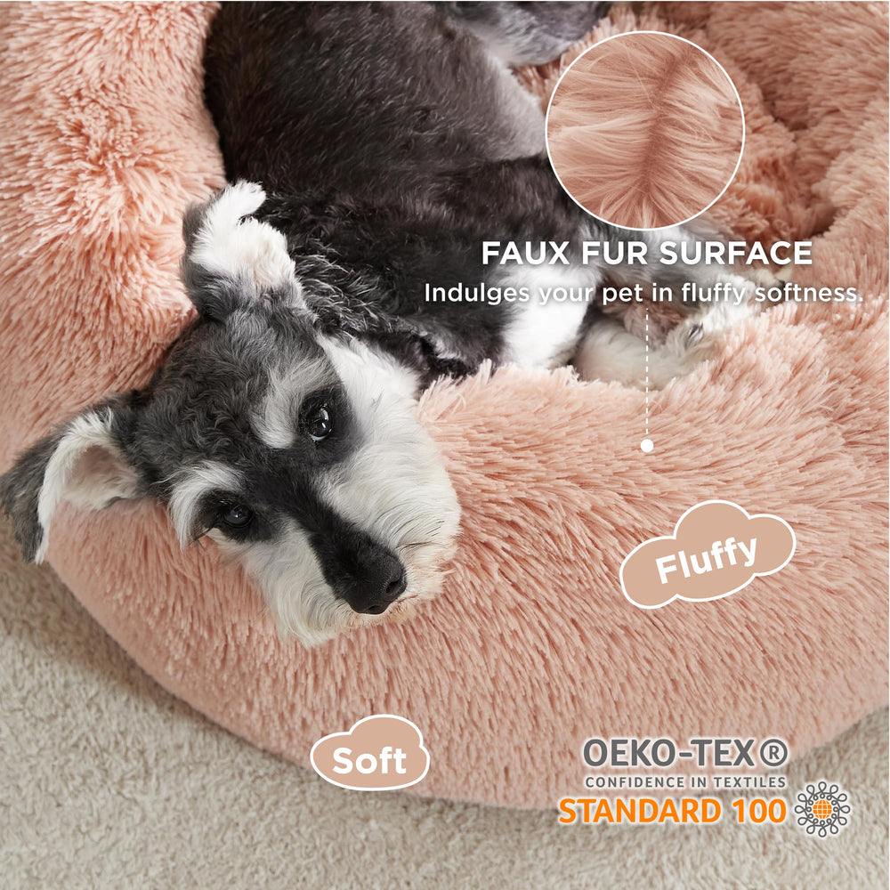 Bedsure donut cama perro pequeño rosa detalle felpudo: textura acogedora para dormir