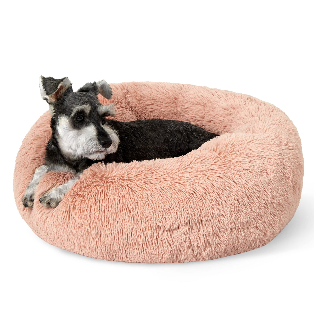 Bedsure donut cama perro pequeño rosa vista general: confort suave para descansar