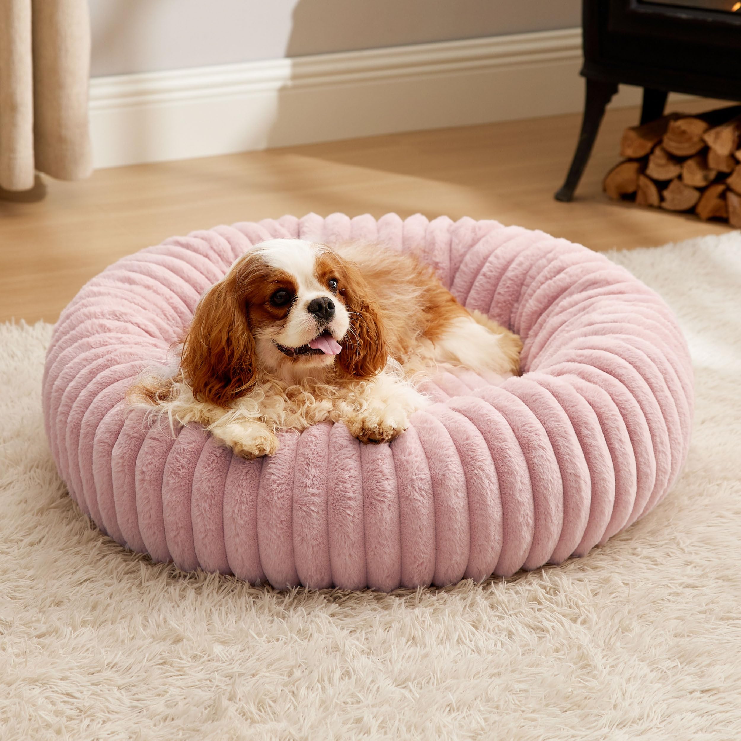 Bedsure cama redonda para mascotas en casa, diseño cómodo