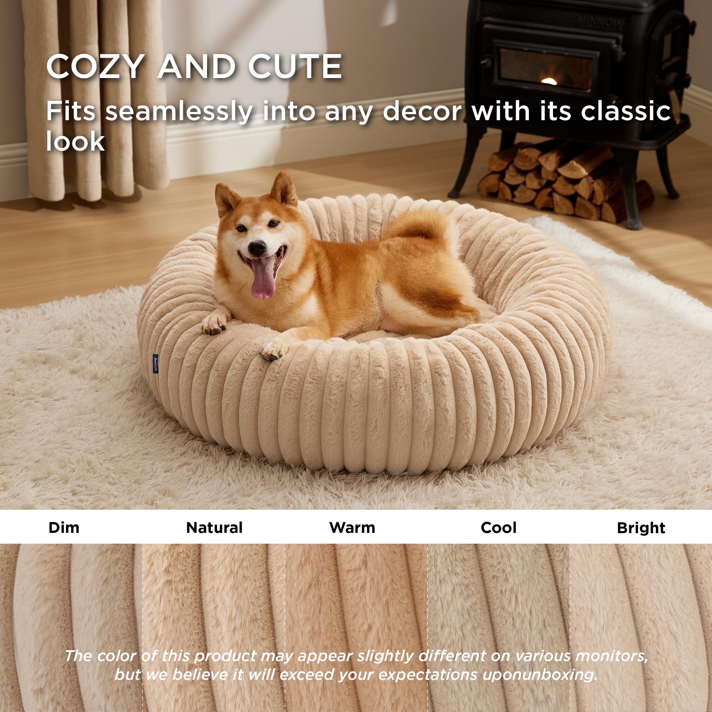 Bedsure Donut, cama redonda para confort envolvente en casa.
