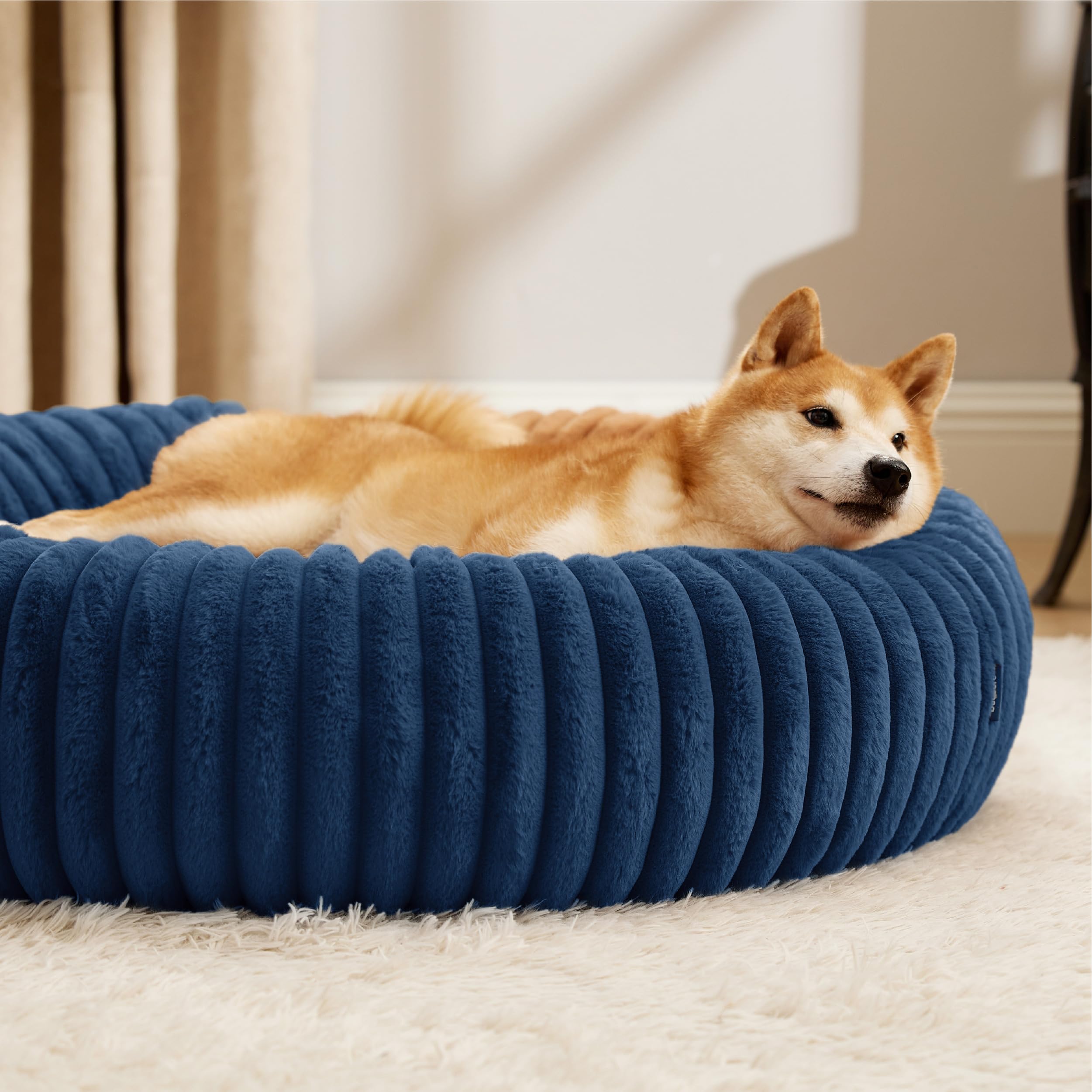 Bedsure Donut Grande Cama para Perro, funda lavable para lavado sencillo