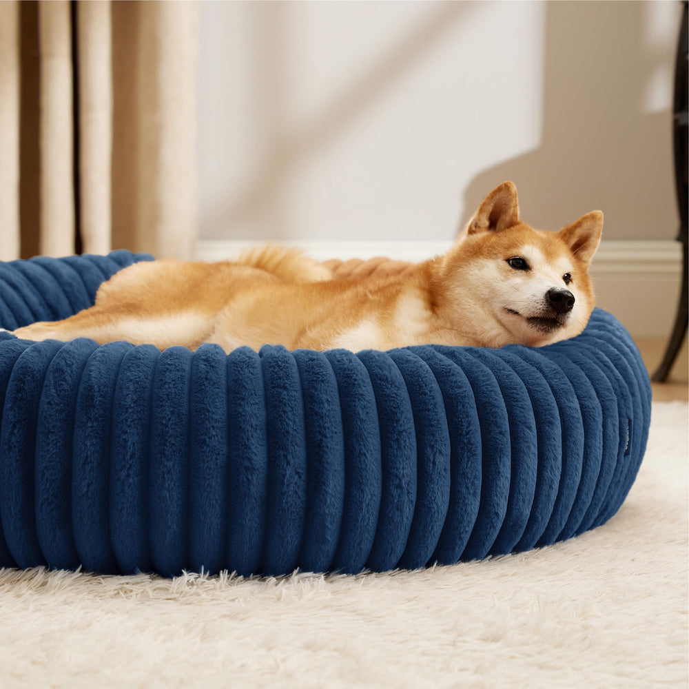 Bedsure Donut Grande Cama para Perro, funda lavable para lavado sencillo