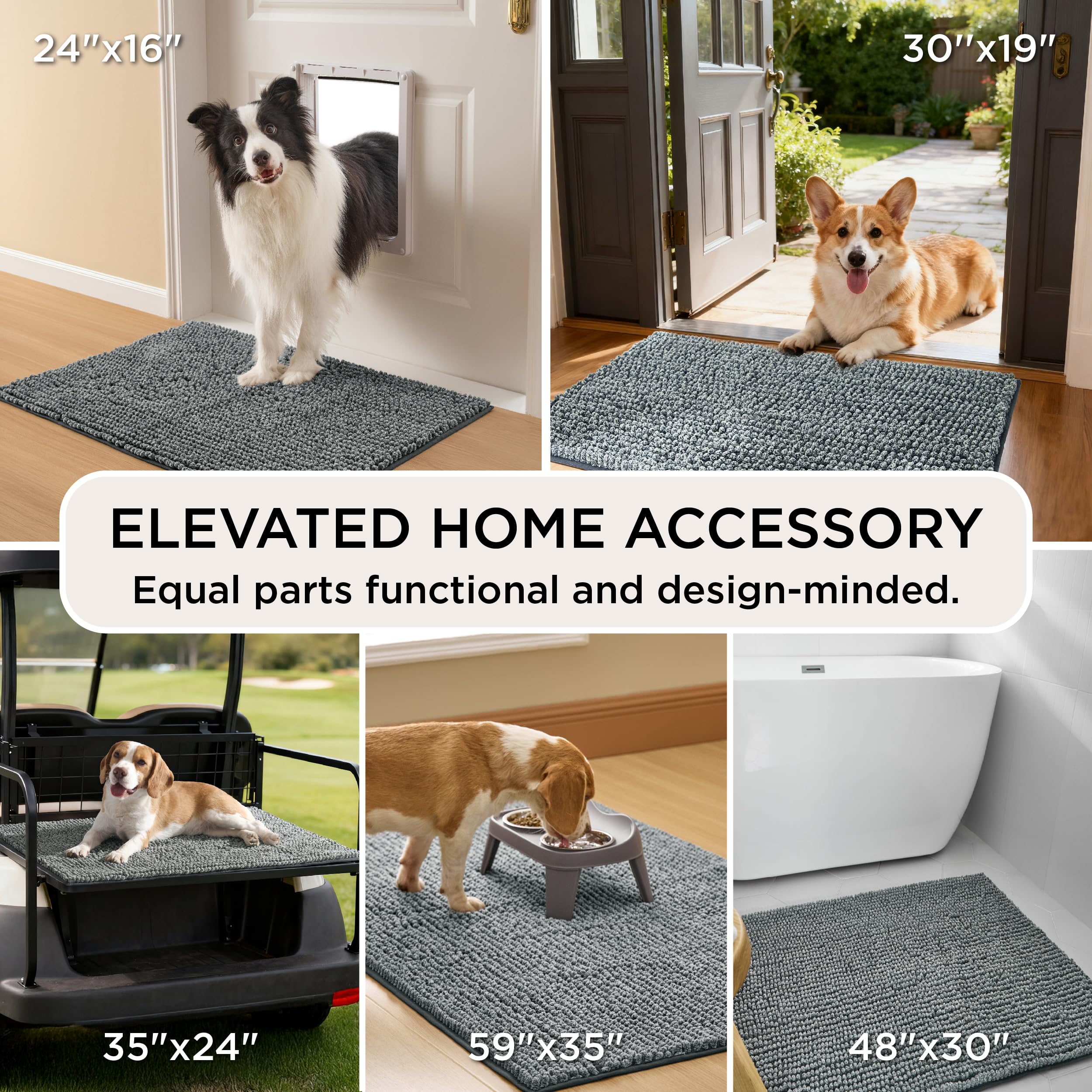 Bedsure alfombra de entrada multipropósito para zonas de paso de mascotas.