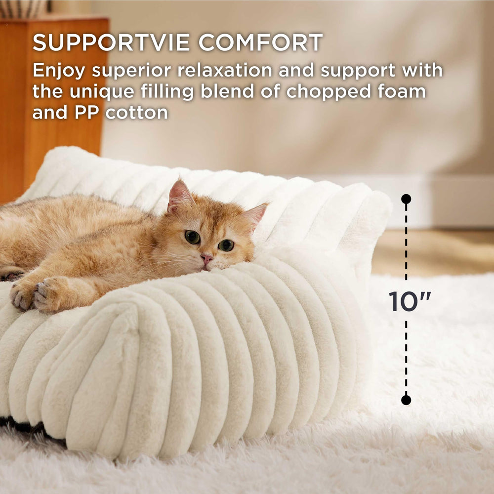 Bedsure funda desmontable y lavable en crema para limpieza fácil.