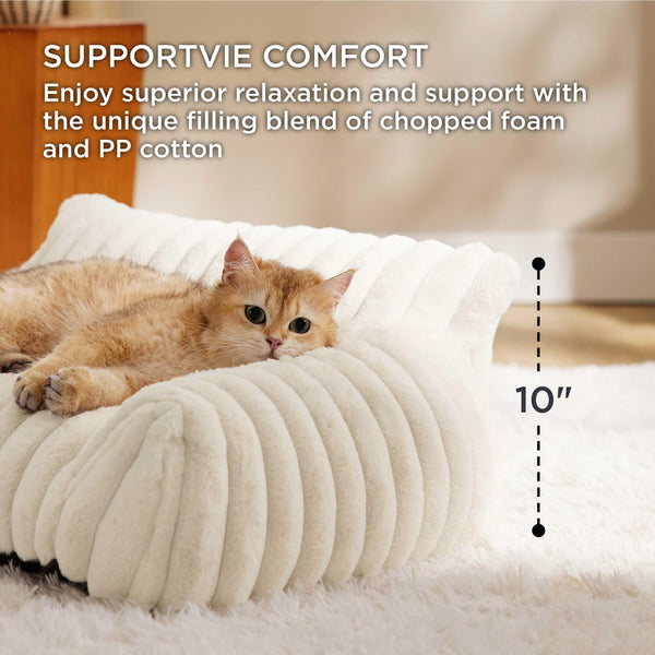 Bedsure funda desmontable y lavable en crema para limpieza fácil.