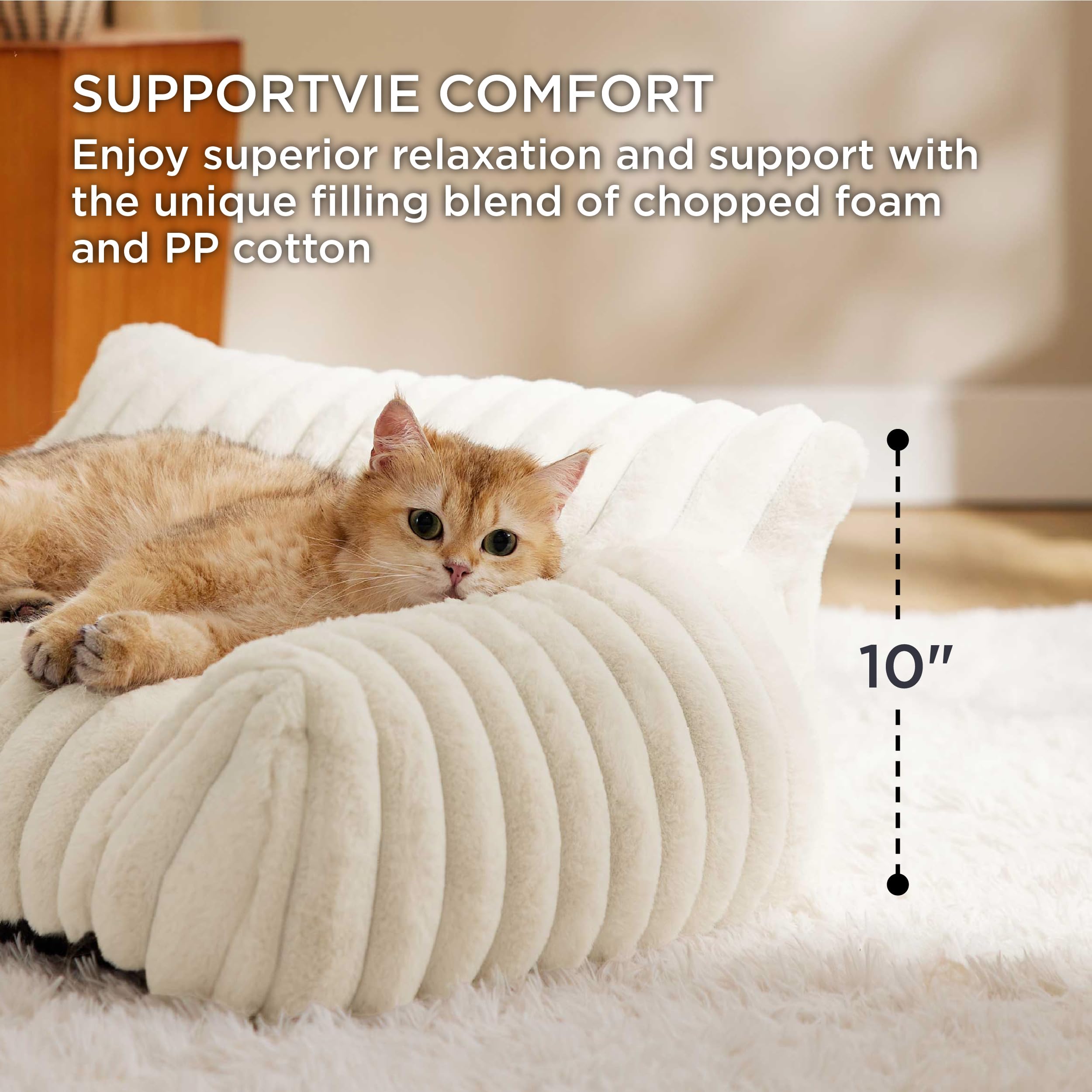 Bedsure funda desmontable crema, fácil limpieza para mantener el sofá de mascotas limpio.