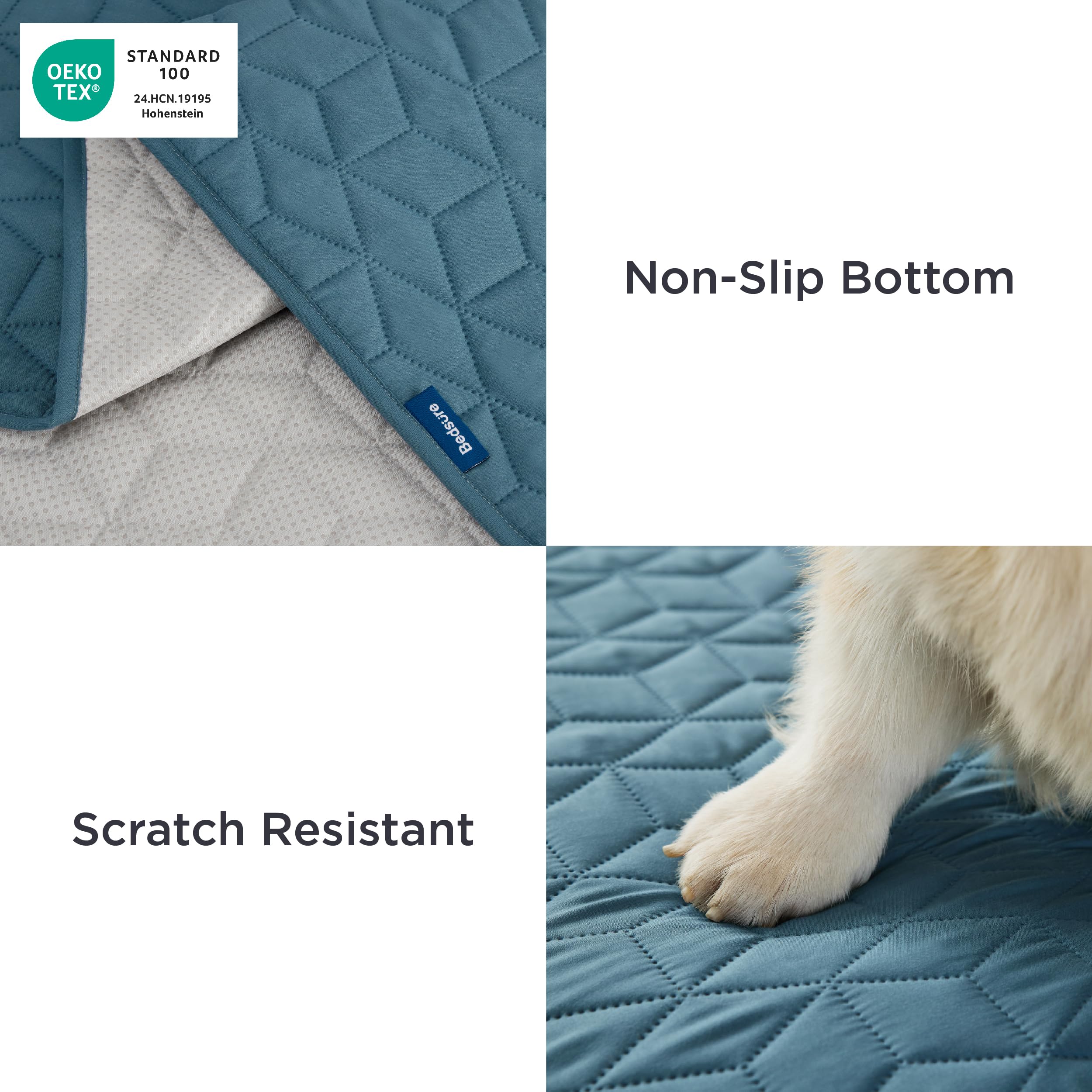 Bedsure funda impermeable para sofa azul con lavado a máquina fácil