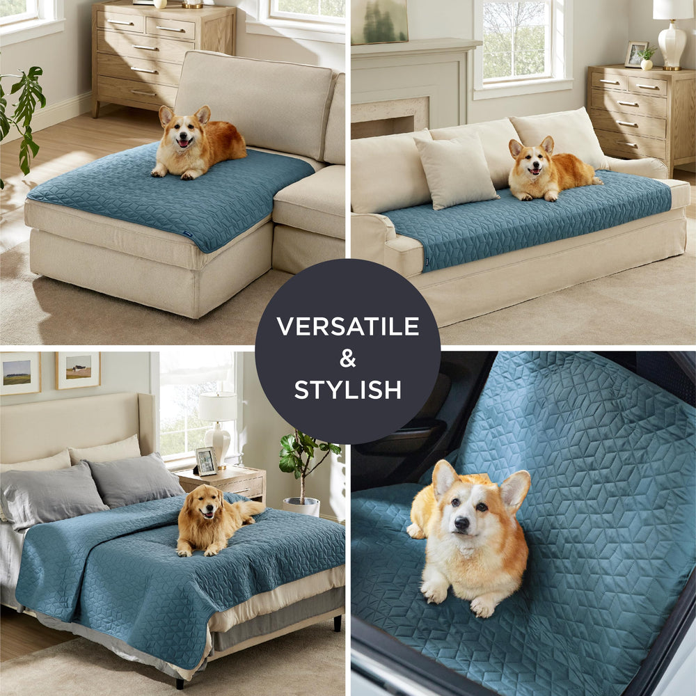 Bedsure funda impermeable para sofa azul ligera y cómoda para mascotas