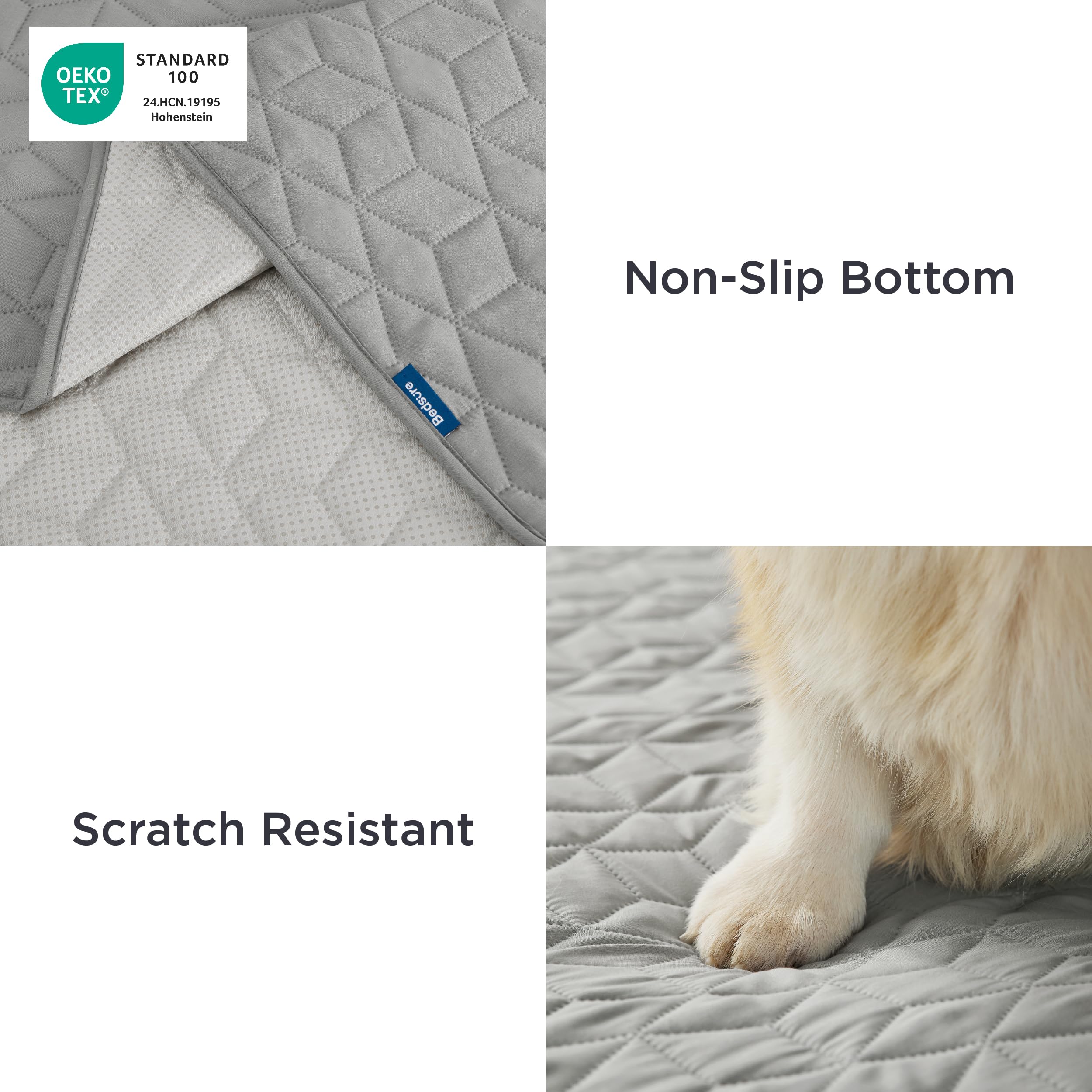 Bedsure funda lavable para mascotas gris 82x82 facilita la limpieza.