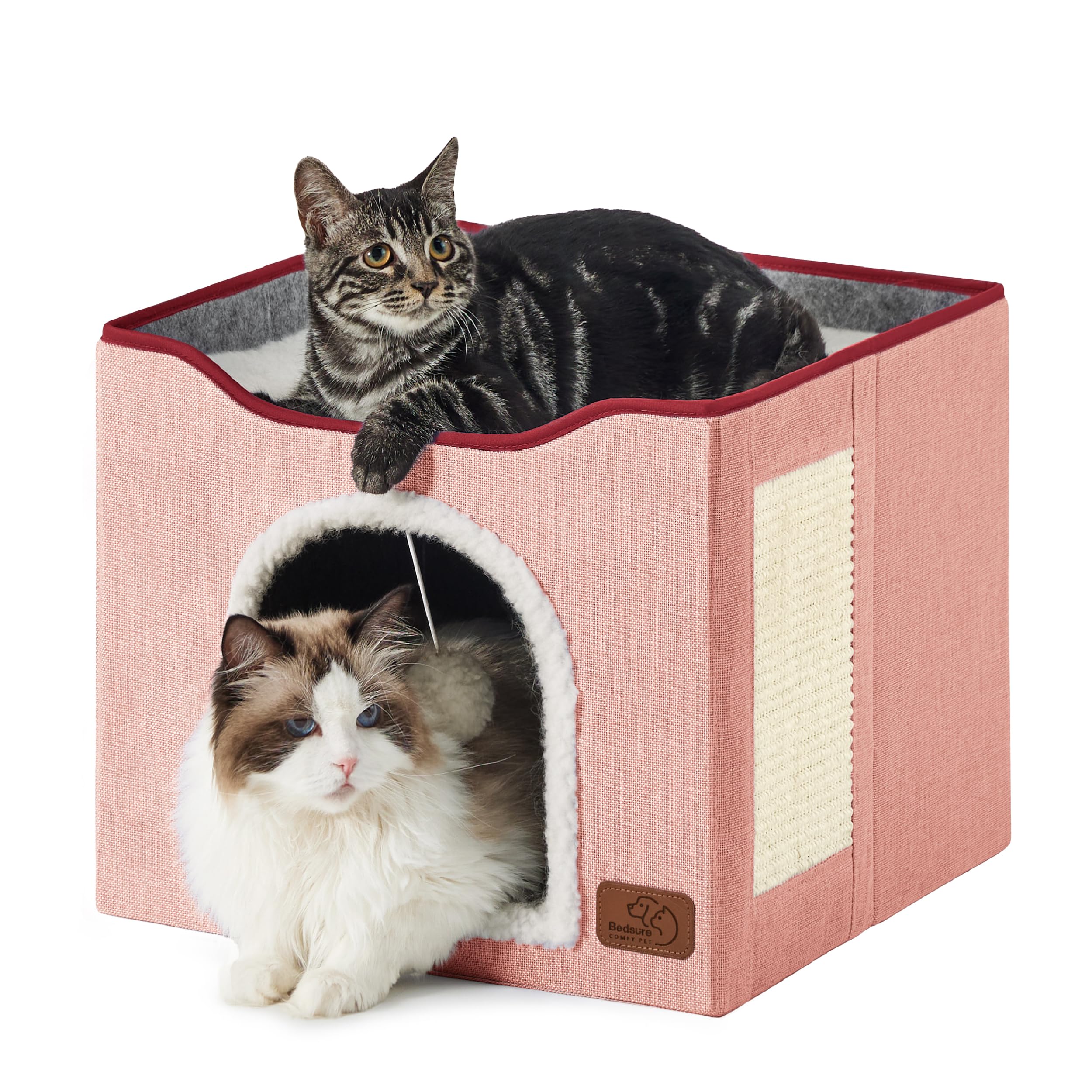 Bedsure cueva para gatos con interior espacioso para descansar.