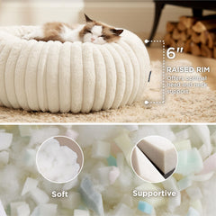 Bedsure cama para gato con felpa de pana, sensación cálida y suave.