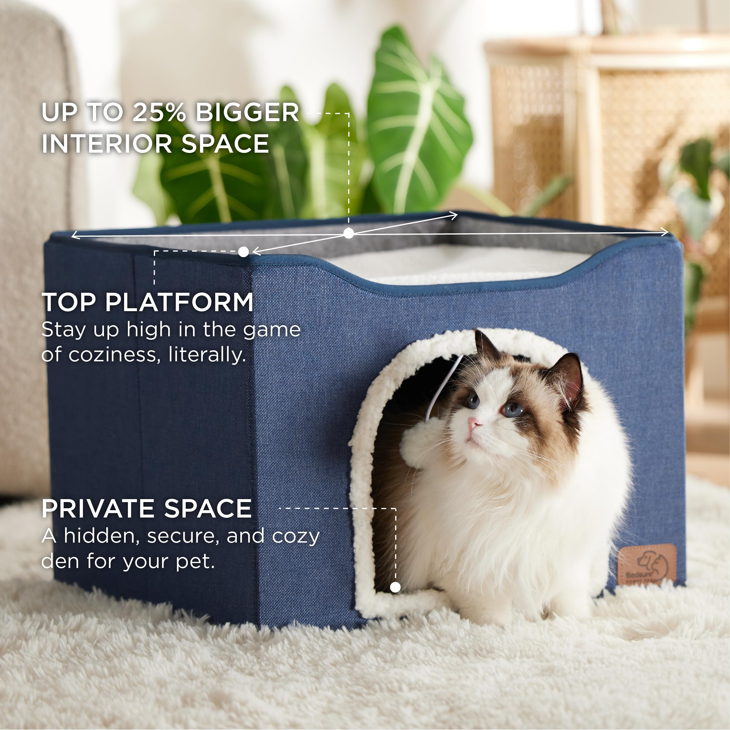 Bedsure gato plataforma superior amplia, espacio para mirar por la ventana.